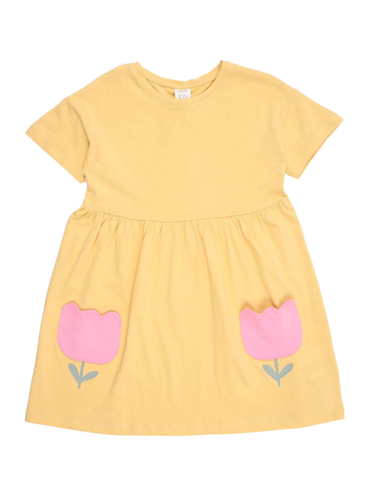 Lindex Rochie  galben deschis / verde / roz pastel