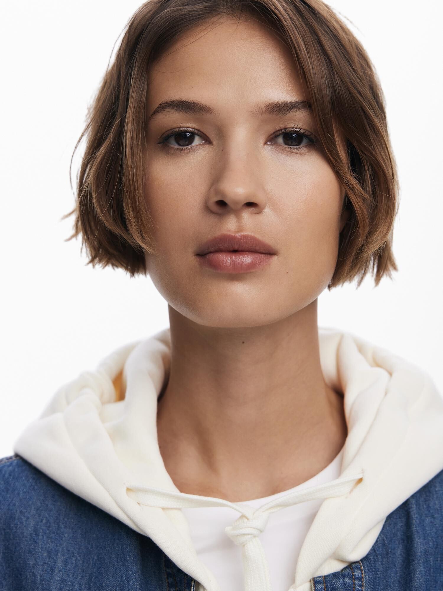 Desigual Tepláková bunda modrá denim / biela (obrázok 6)
