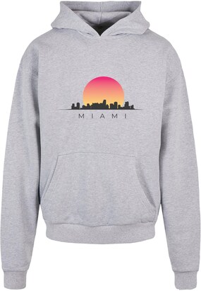 Merchcode Sweatshirt ‘Miami’ Grijs gemêleerd / Oranje / Pink / Zwart