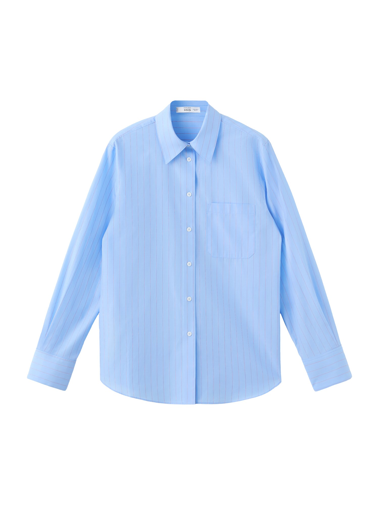 MANGO Bluză  albastru deschis / roșu