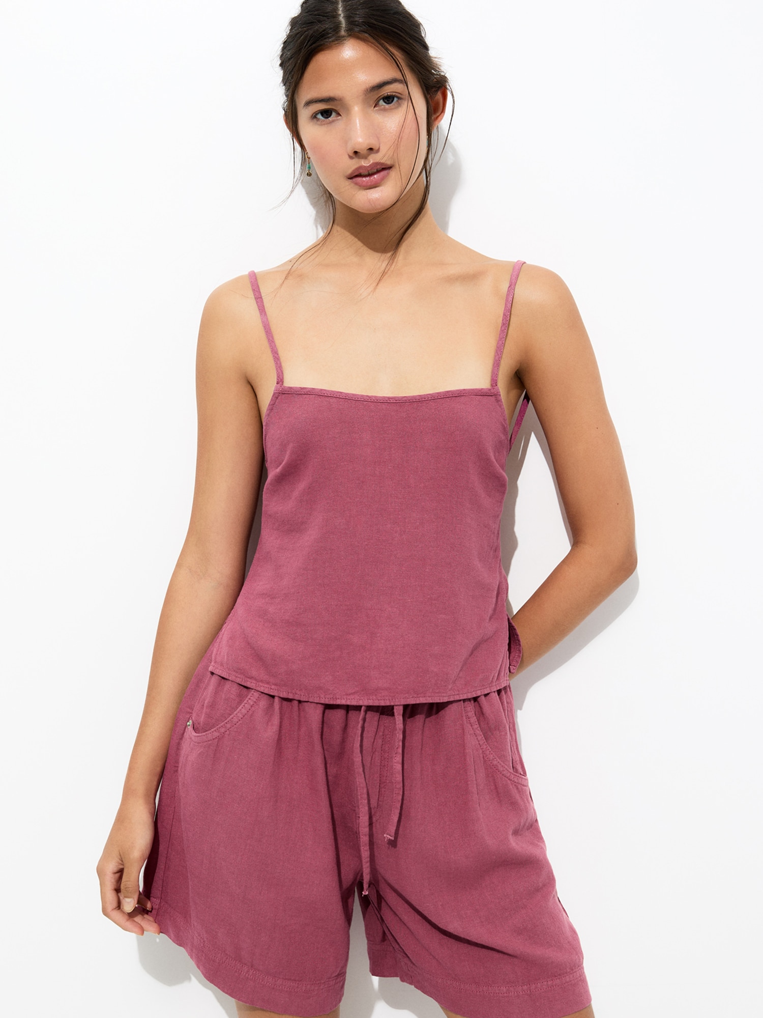 Pull&Bear Top  burgundi vörös termék 2. képe