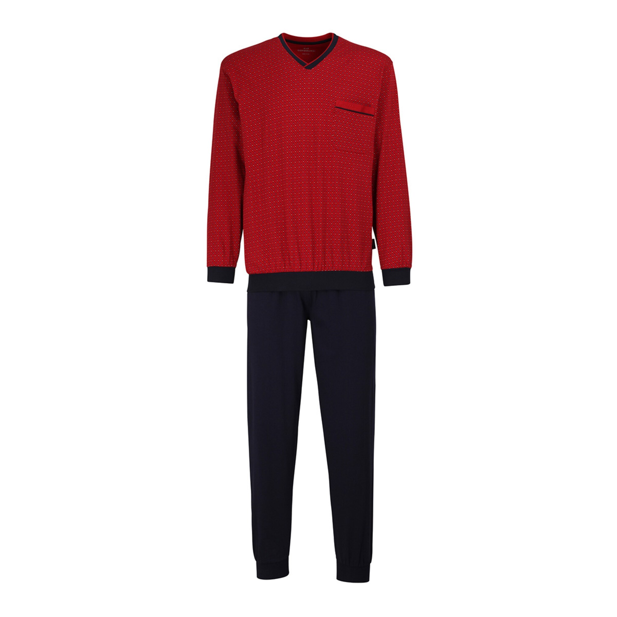 Götzburg Pyjama Lang Donkerblauw / Donkerrood