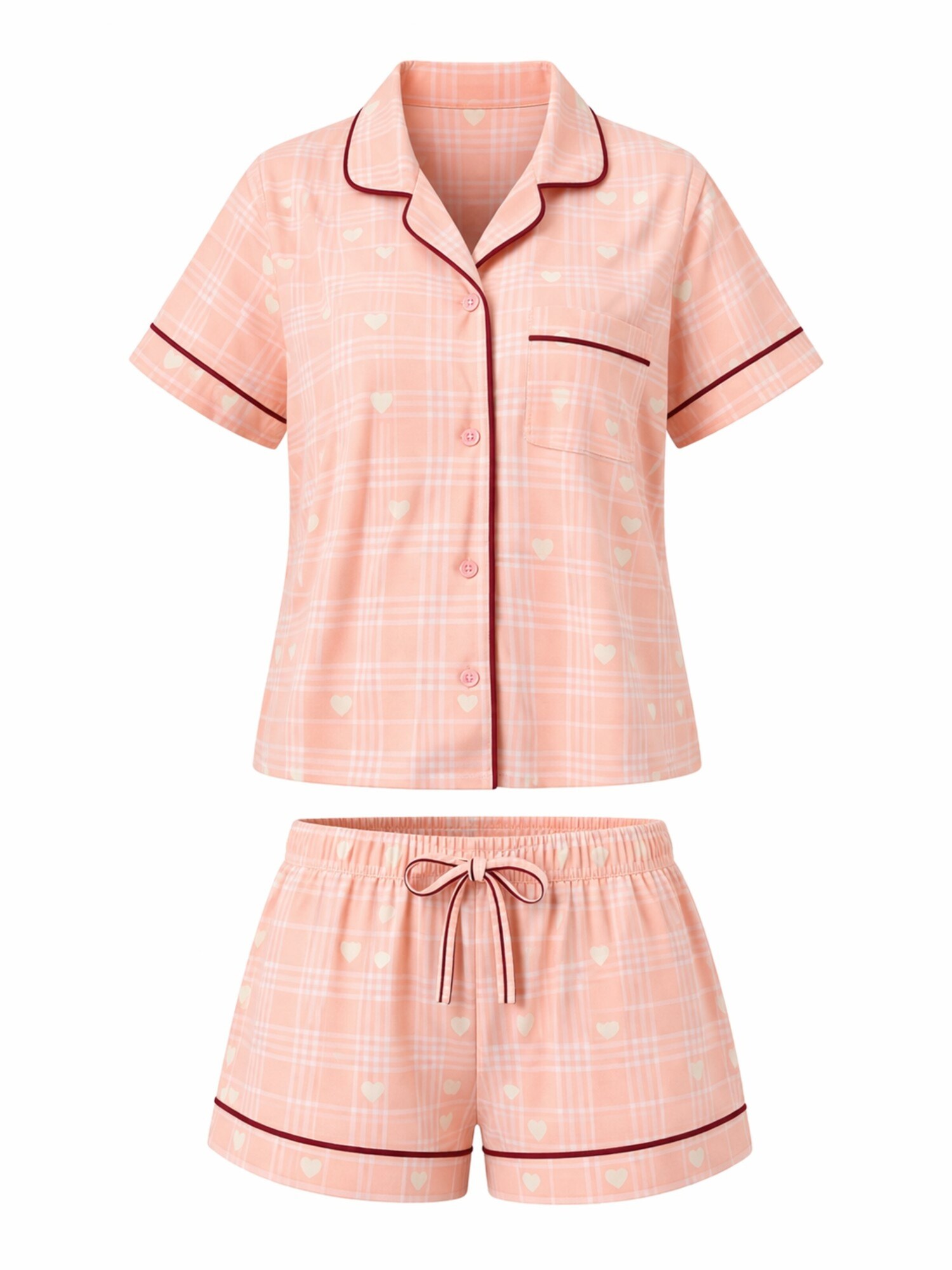 LEAFLETIC Pijama de pantalón corto 'Leafletic Women’s Check Night Wear Short Set for Women' albaricique