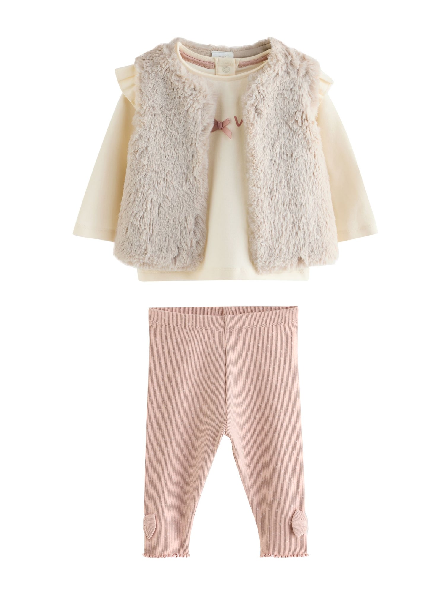 Next Set crem / gri deschis / rosé / roz pal
