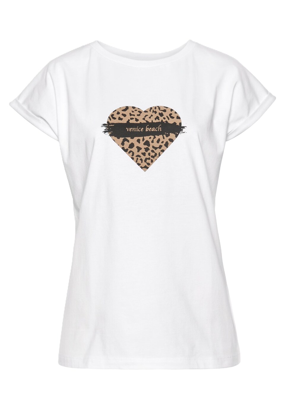 T-shirt mörkbeige / svart