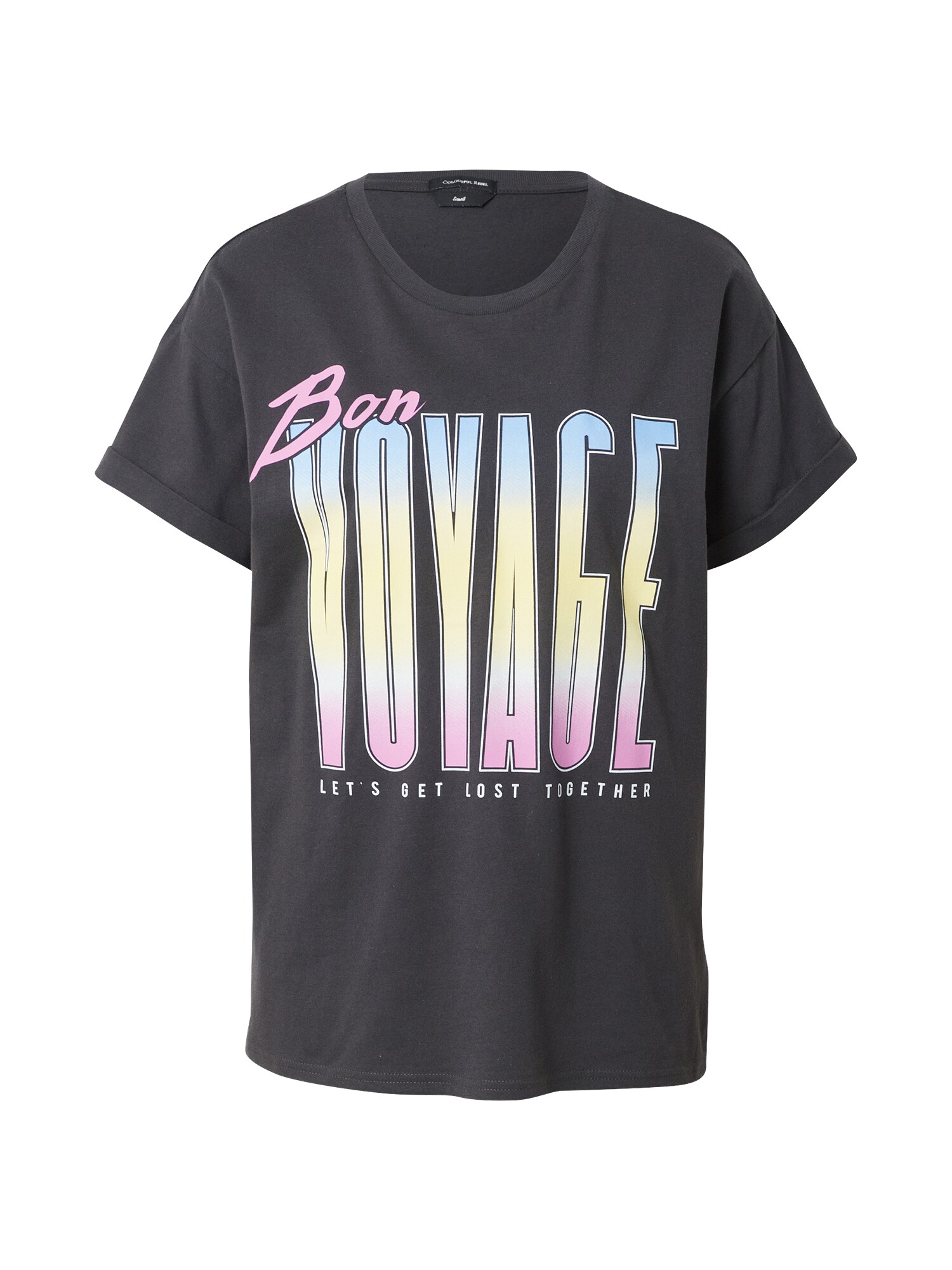 Colourful Rebel Marškinėliai 'Bon Voyage' antracito spalva / mišrios spalvos