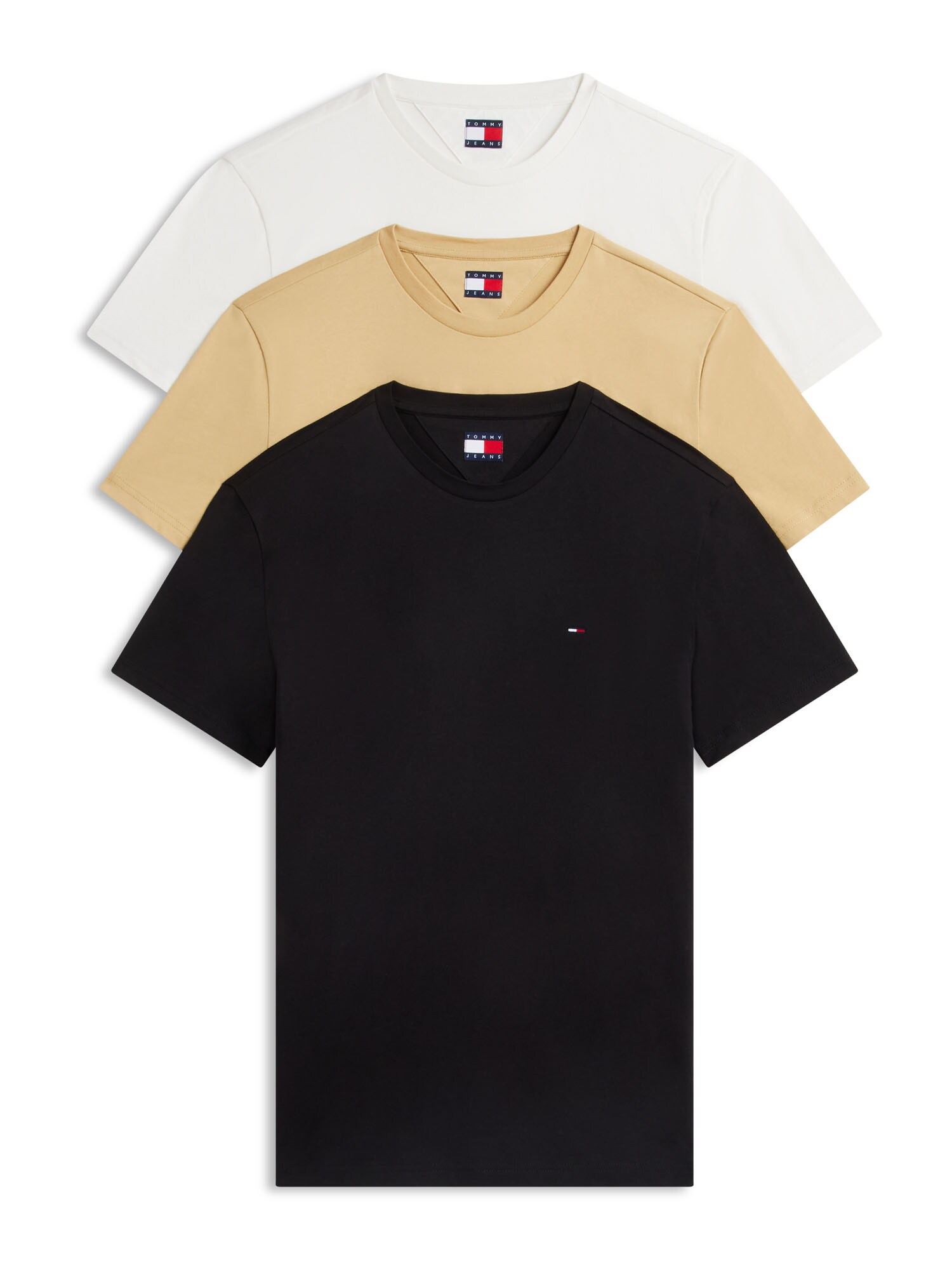 Tommy Jeans Tricou bej / negru / alb