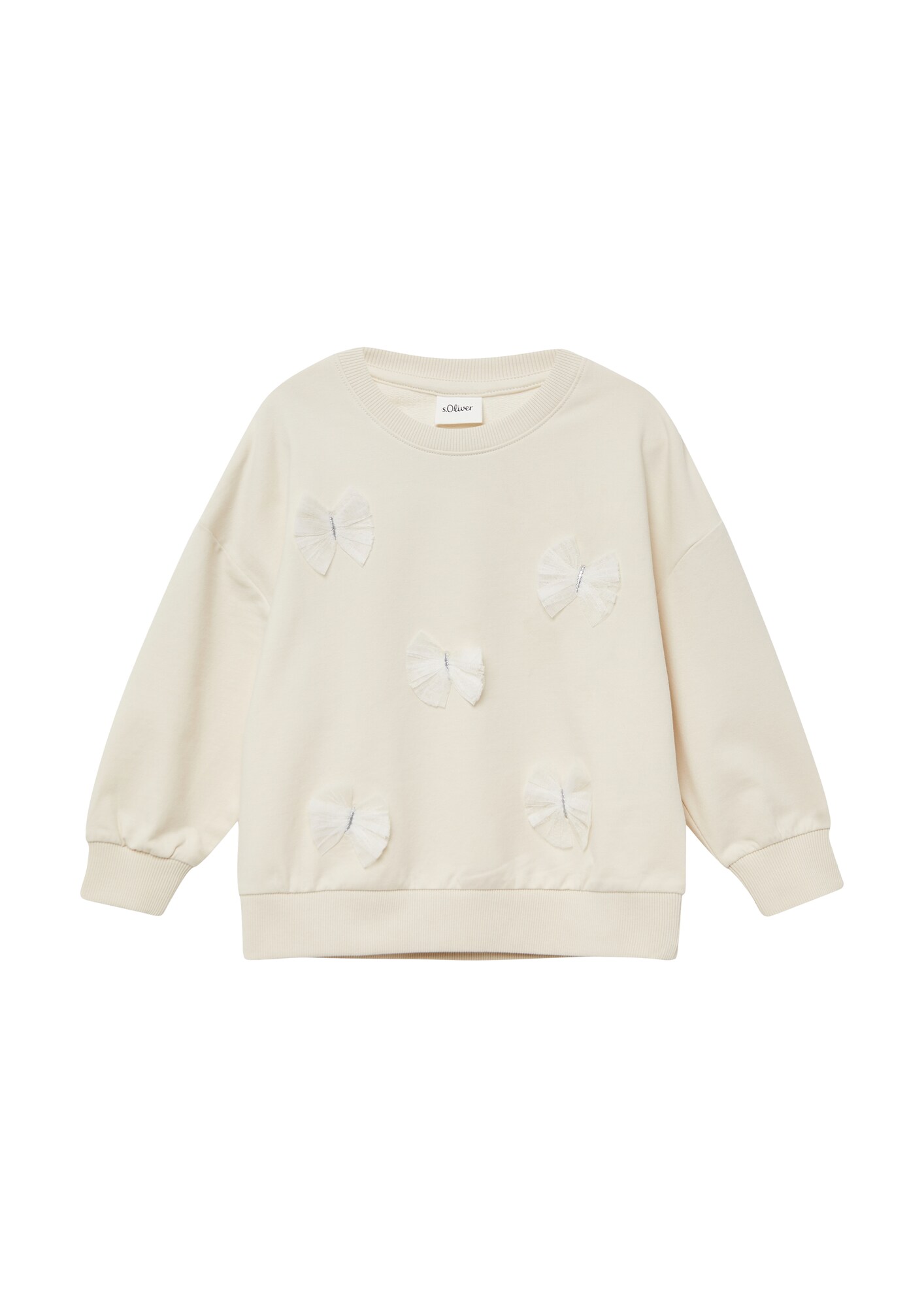S.Oliver Sweatshirt Beige / Wit