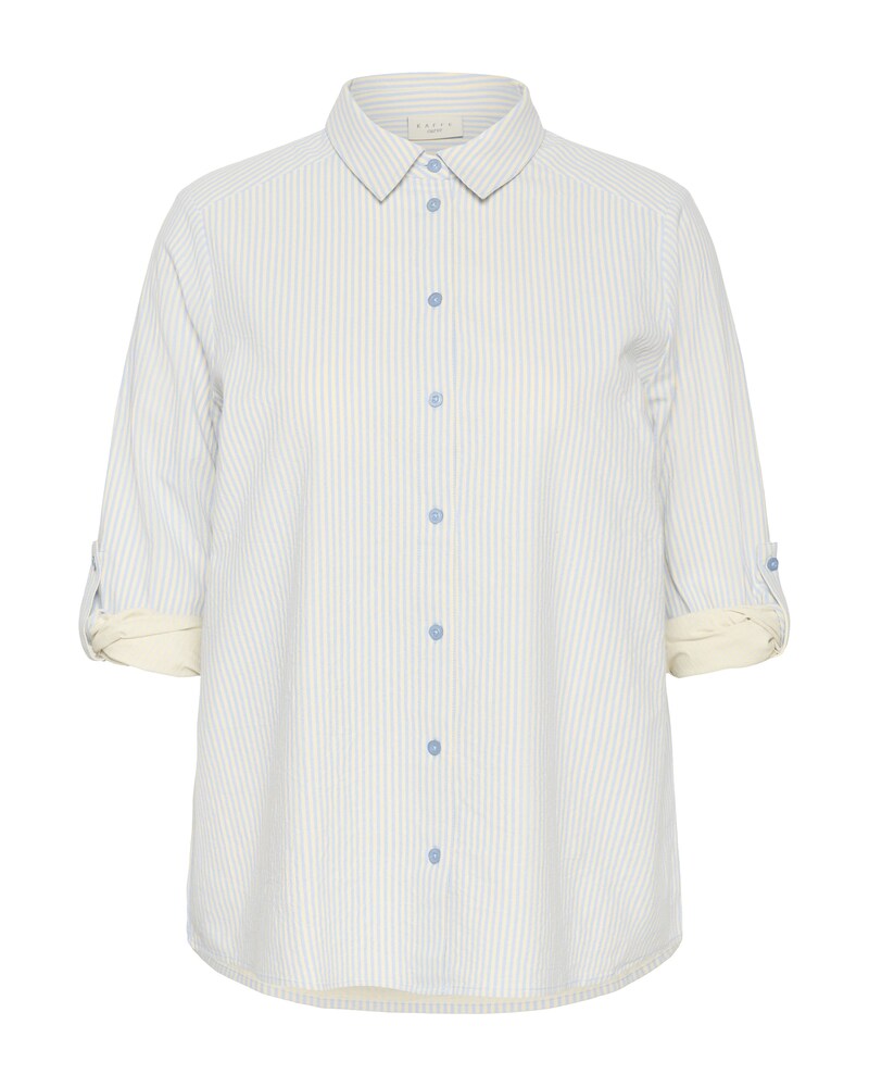 KAFFE CURVE Bluse 'KCNana' Damen Größe 5XL creme / hellblau