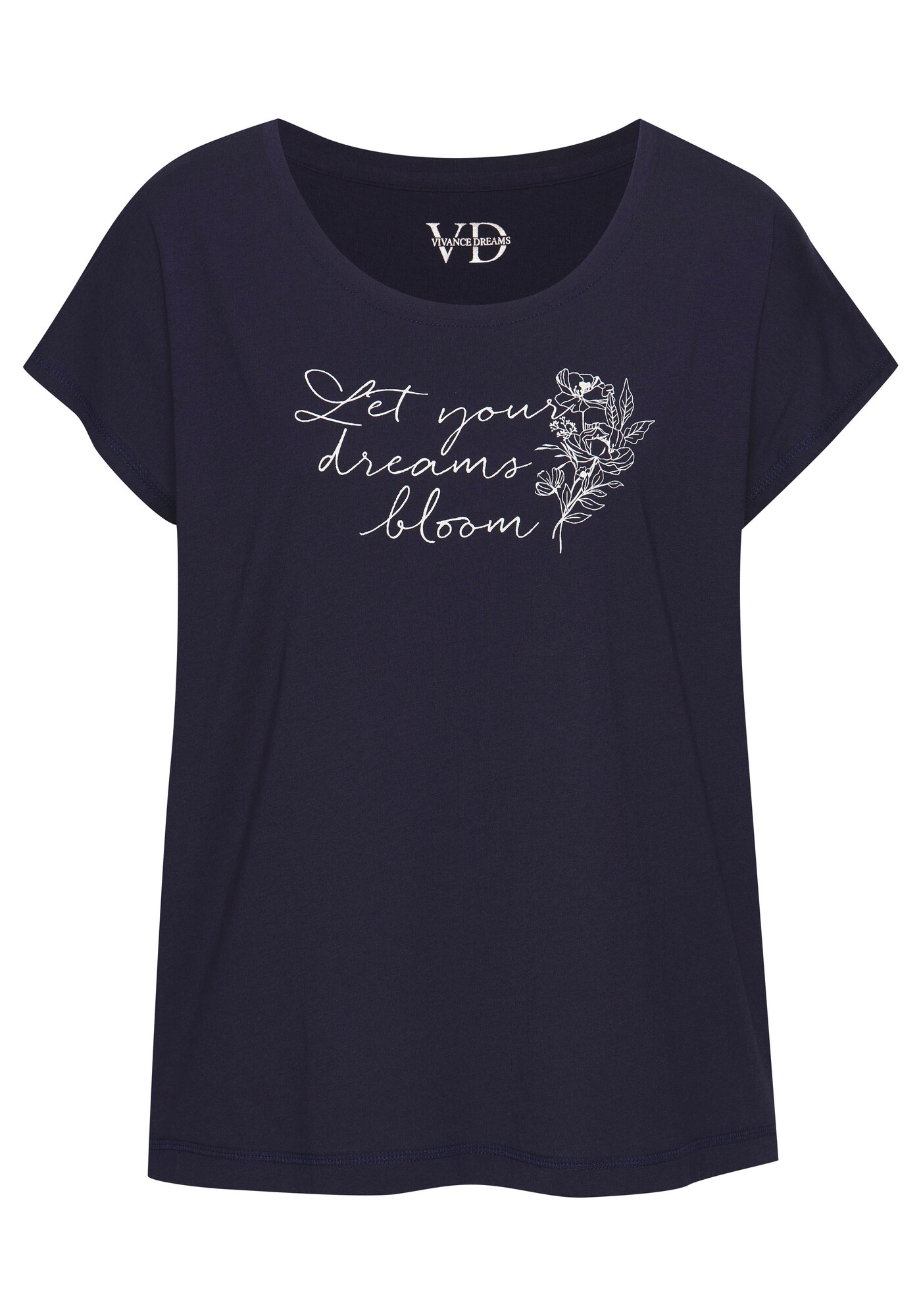 VIVANCE Bluză de noapte  bleumarin / alb