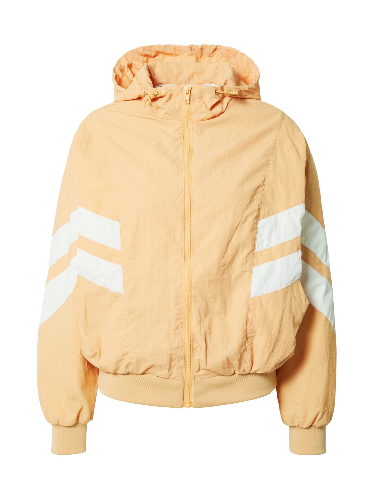 Urban Classics Prechodná bunda 'Crinkle Batwing'  pastelovo oranžová / biela