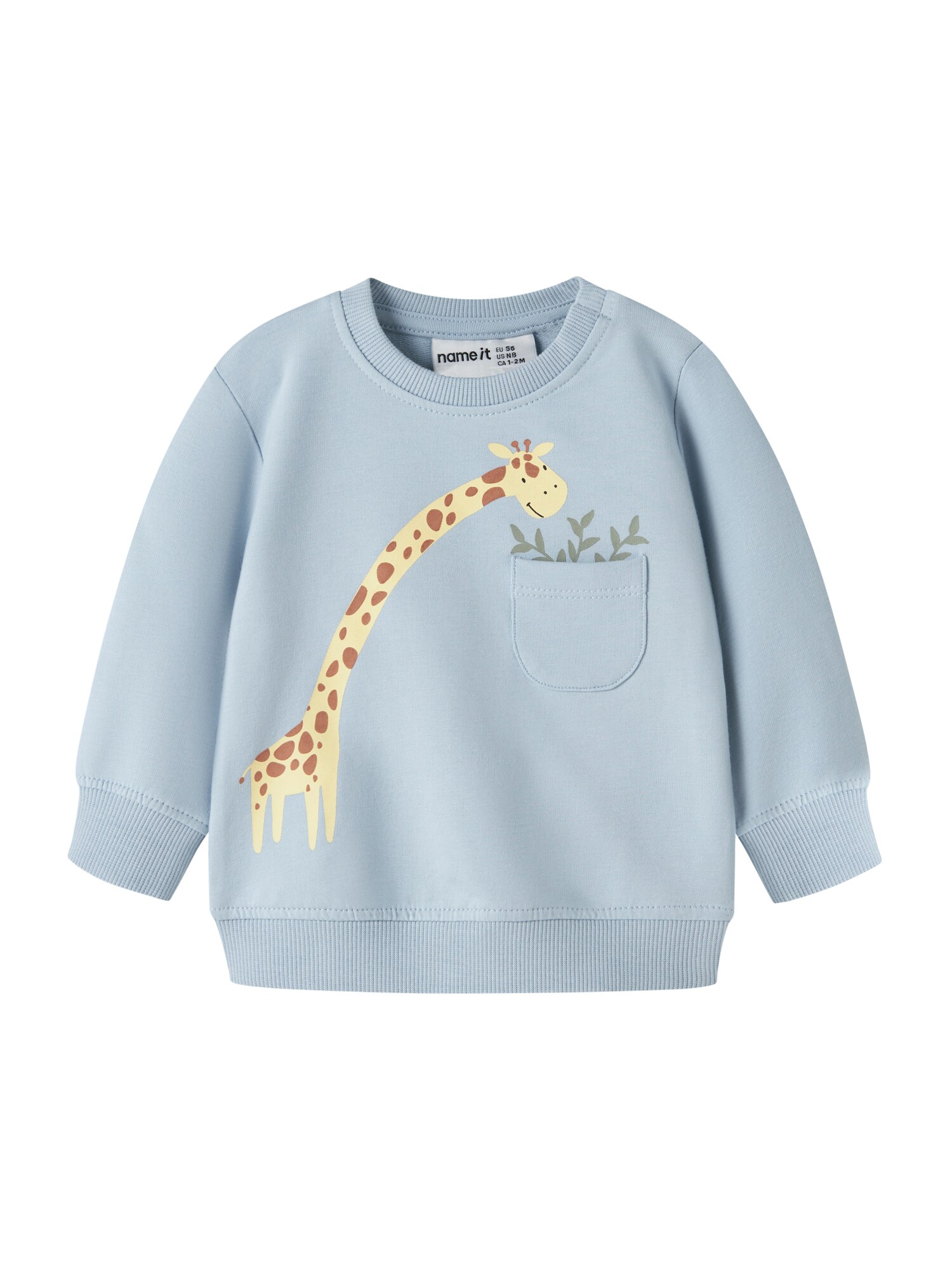 NAME IT Bluză de molton 'NBMHALL'  albastru pastel / maro coniac / galben deschis