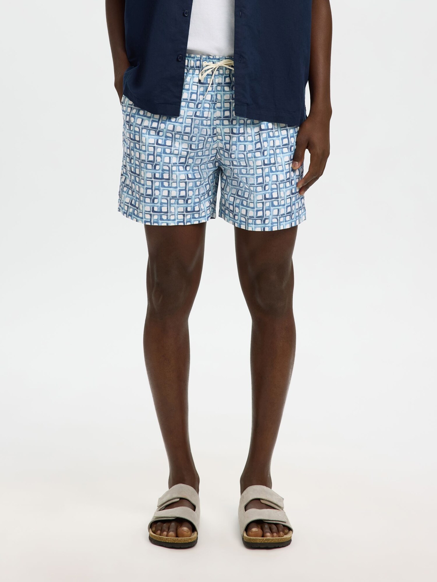 SELECTED Bermudas  azul / blanco