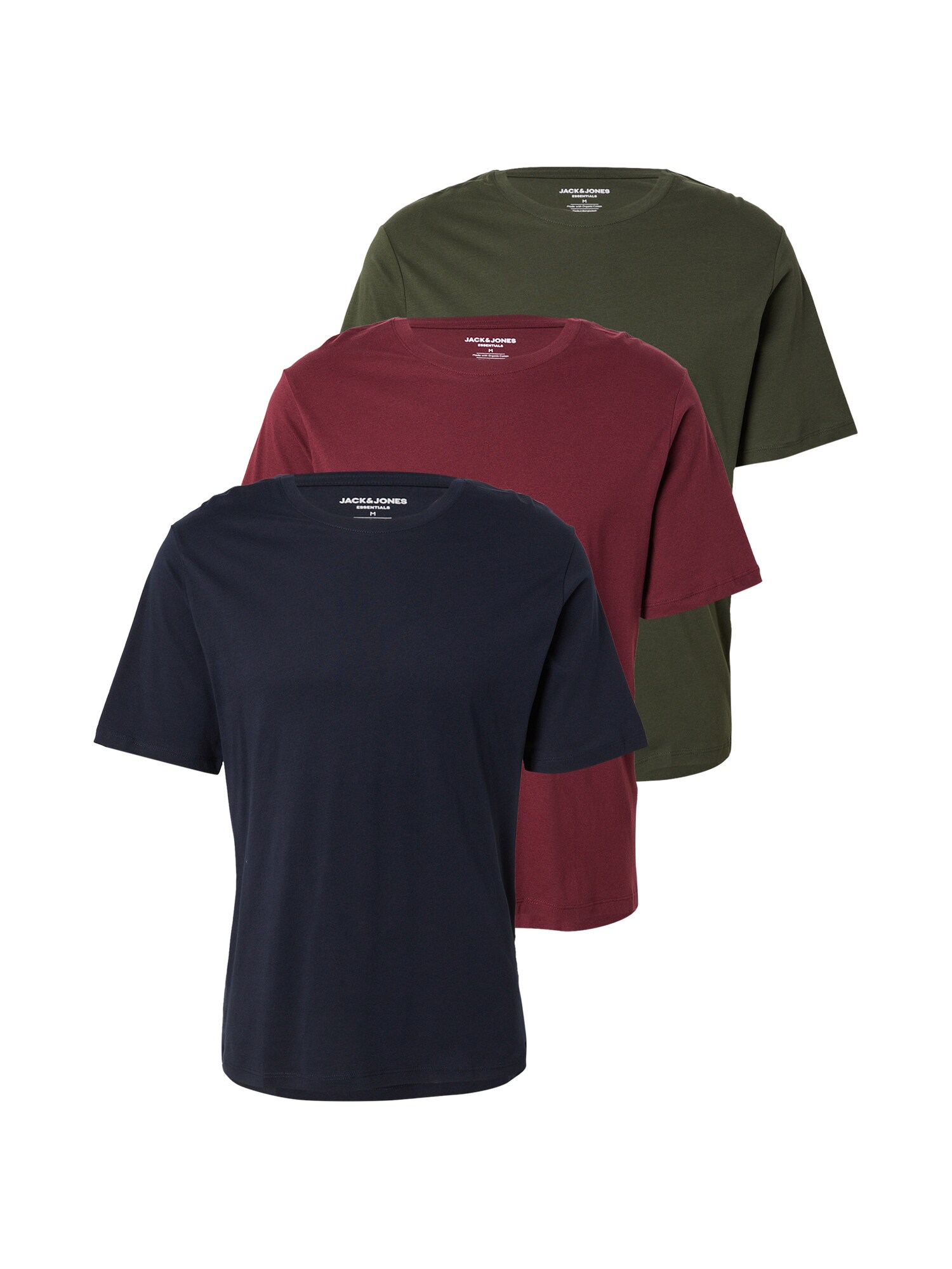 JACK & JONES Póló  tengerészkék / olíva / borvörös akciós termékkép 1