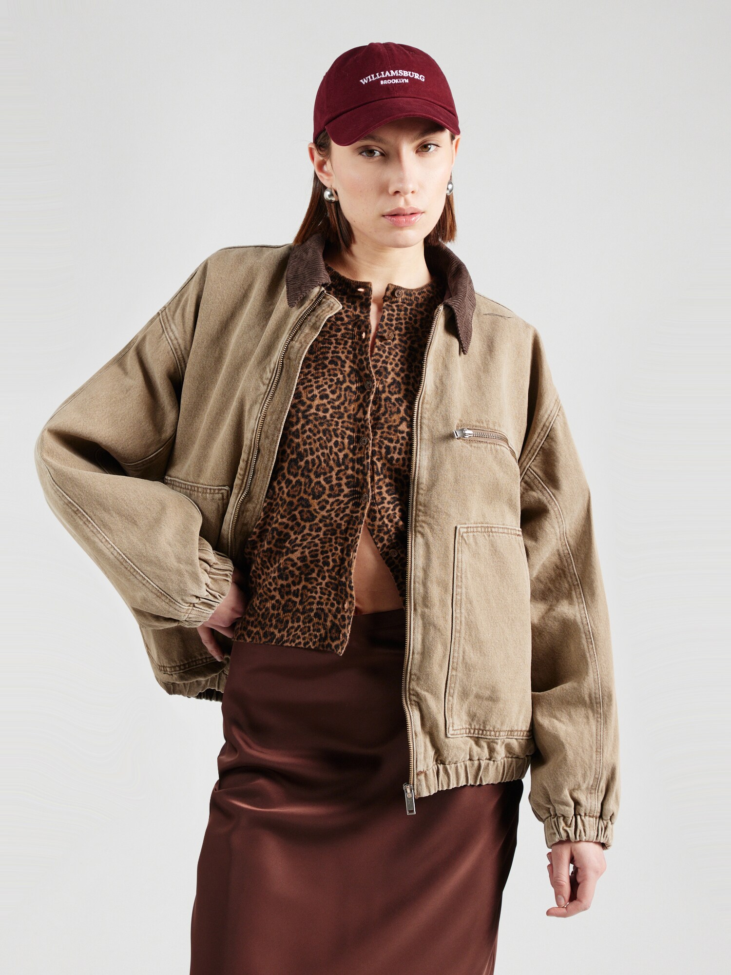 TOPSHOP Átmeneti dzseki  barna / világosbarna termék 2. képe