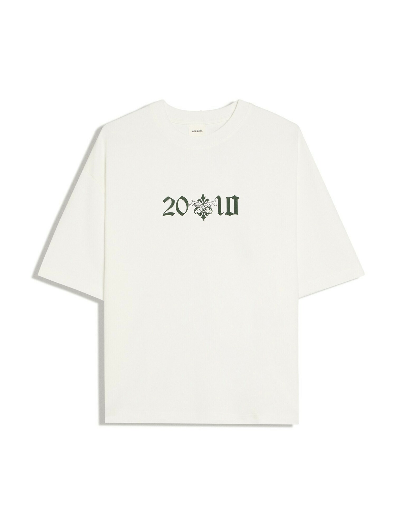 Bershka Tricou STREET DEPORT verde pin / alb