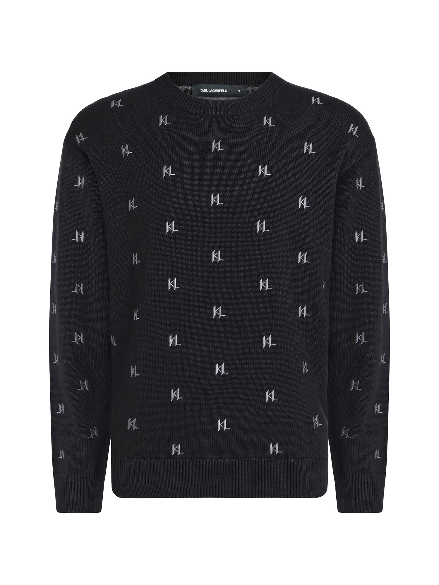 Karl Lagerfeld Pulover gri deschis / negru