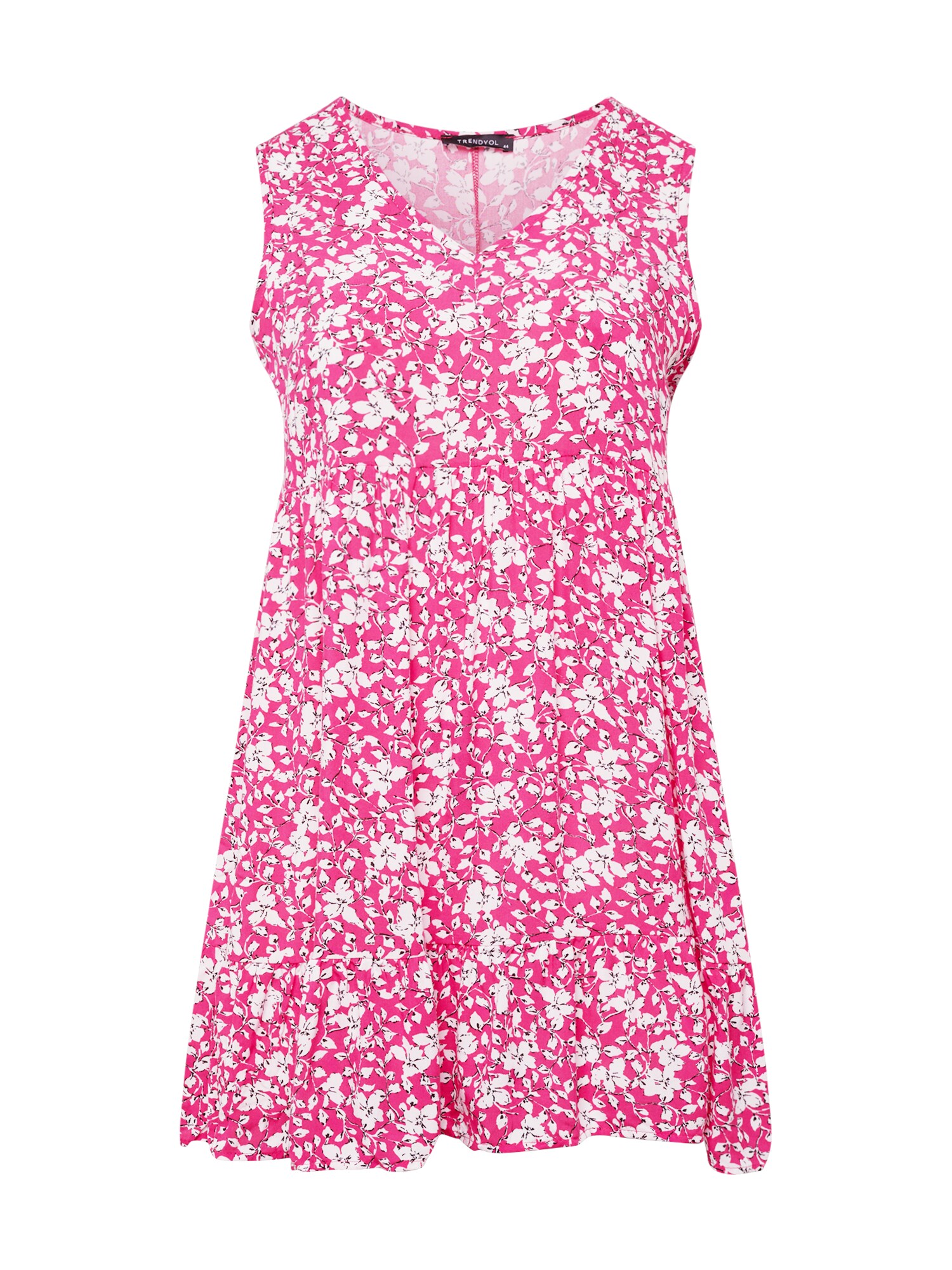 Trendyol Curve Vestido  castanho escuro / fúcsia / branco