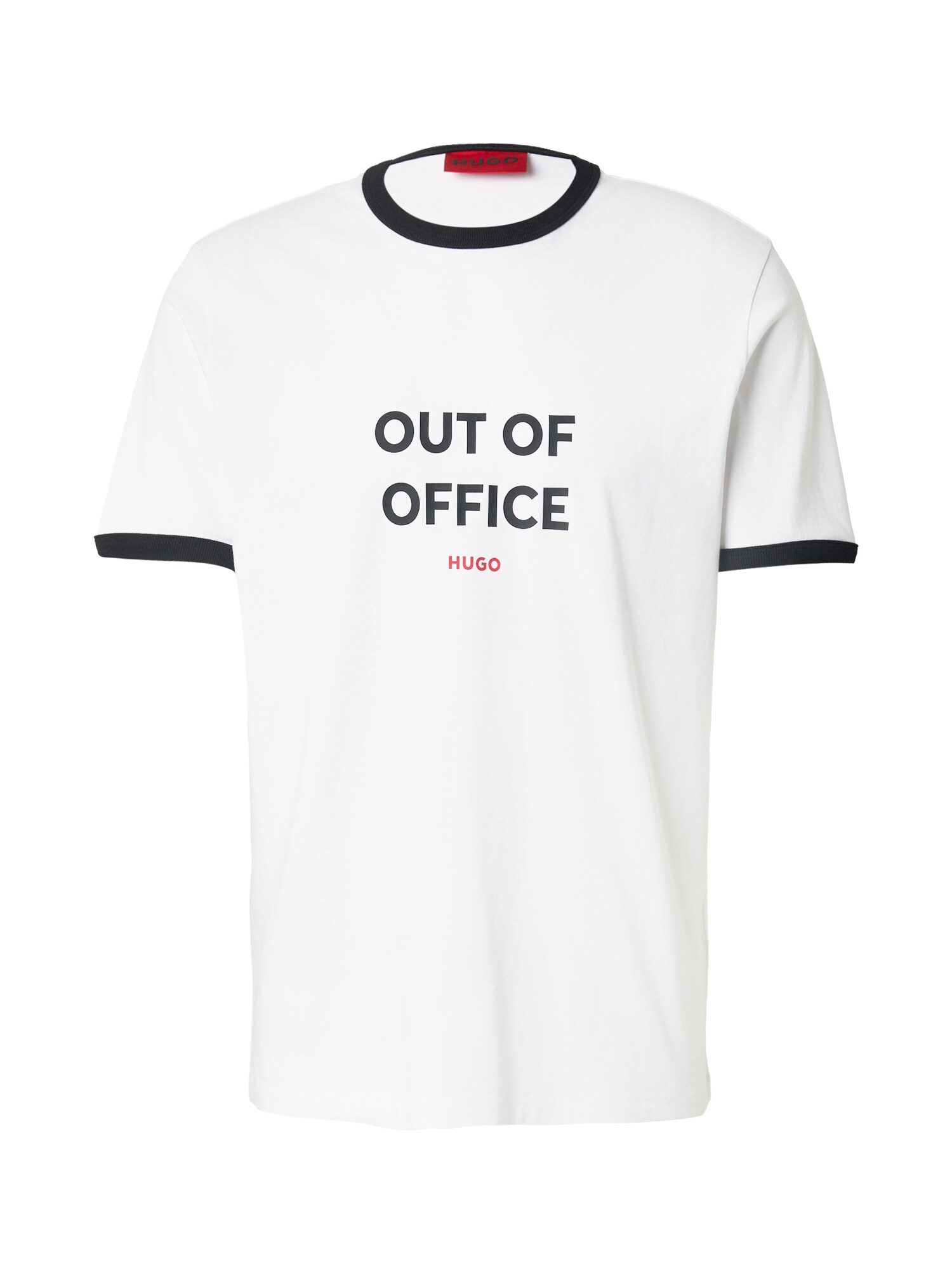 HUGO Tricou Doffice  negru / alb