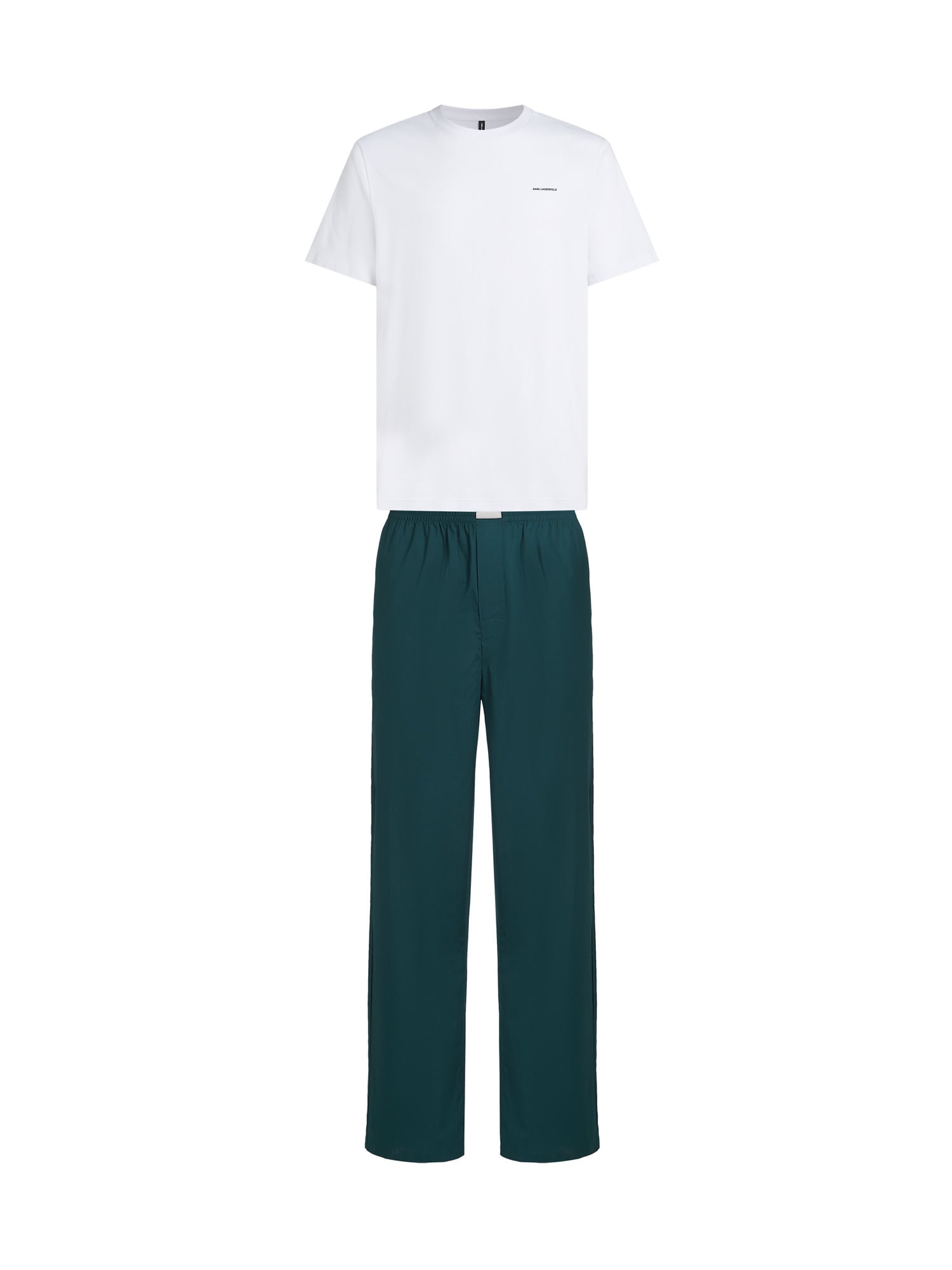 Karl Lagerfeld Pijama lungă  verde smarald / alb