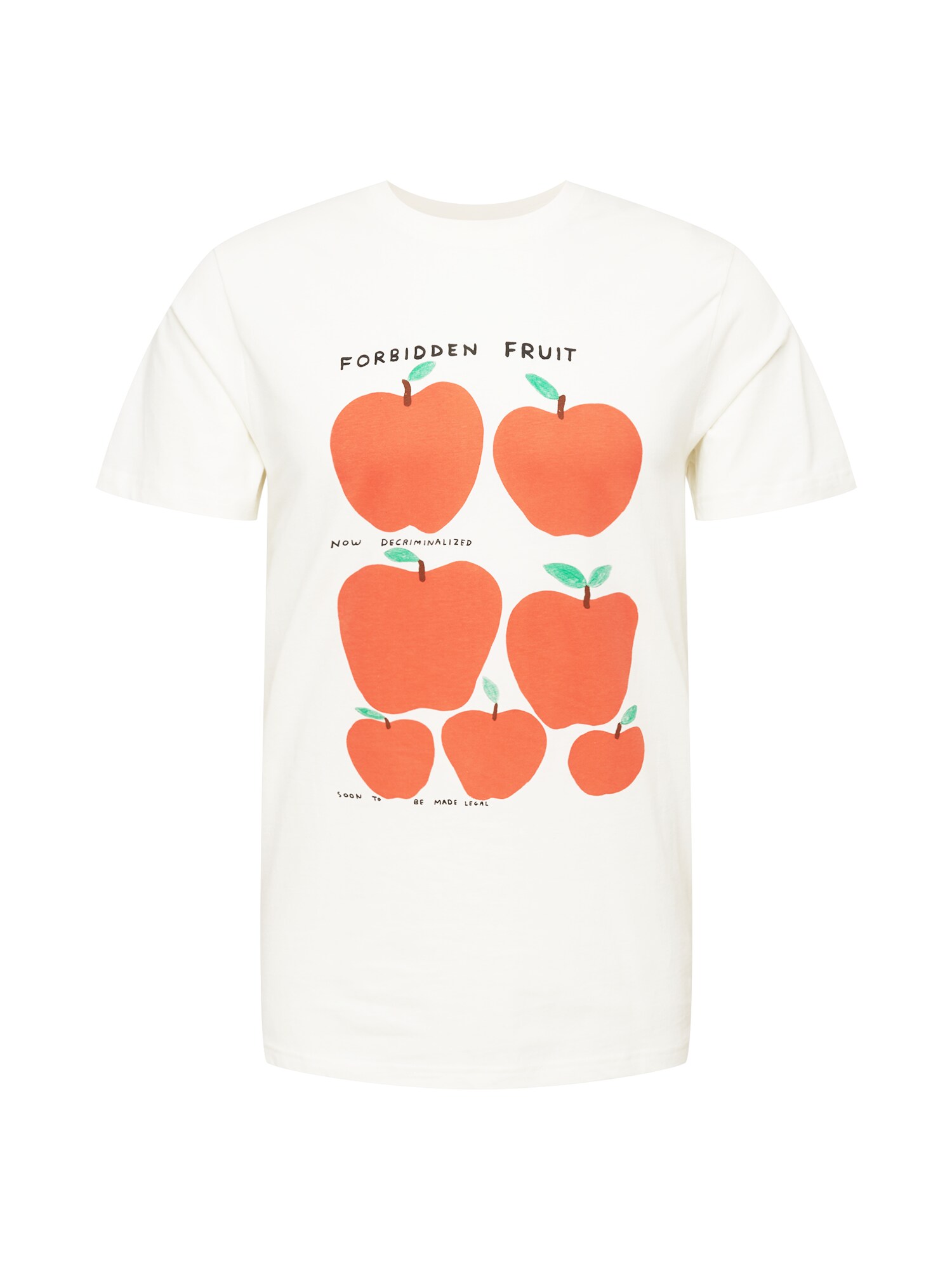 DEDICATED. Marškinėliai 'Stockholm Forbidden Fruit' balta / oranžinė-raudona / nefrito spalva / juoda