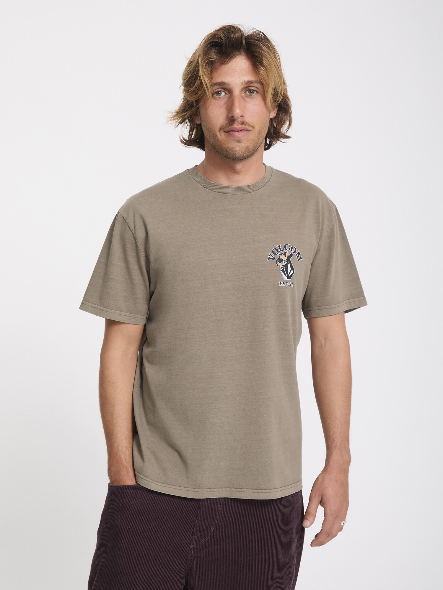 Volcom Camiseta 'BAD LUCK'  azul / navy / marrón claro – imagen 4