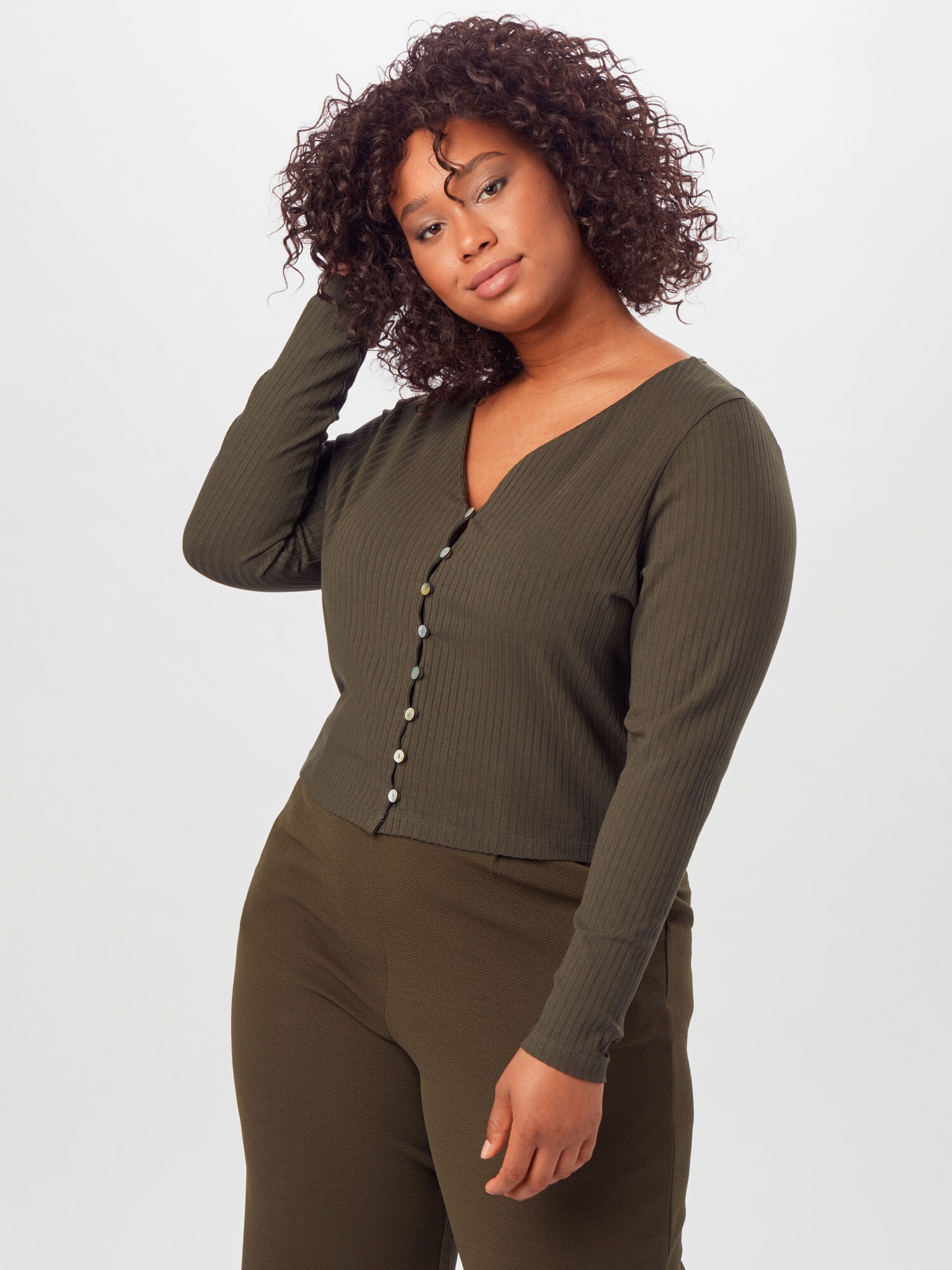 ABOUT YOU Curvy Póló 'Selena'  khaki termék 2. képe