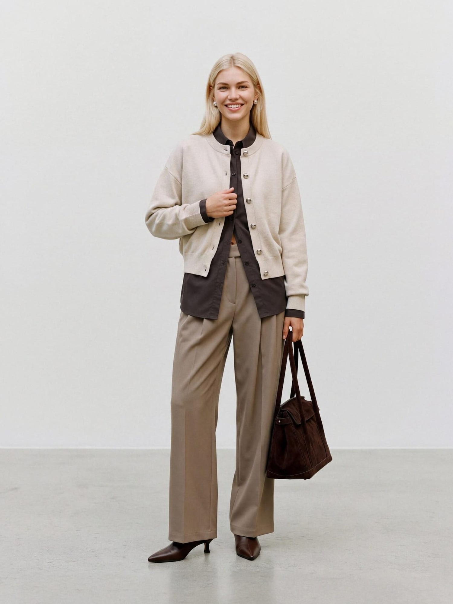 VERO MODA Geacă tricotată VMNoella ecru