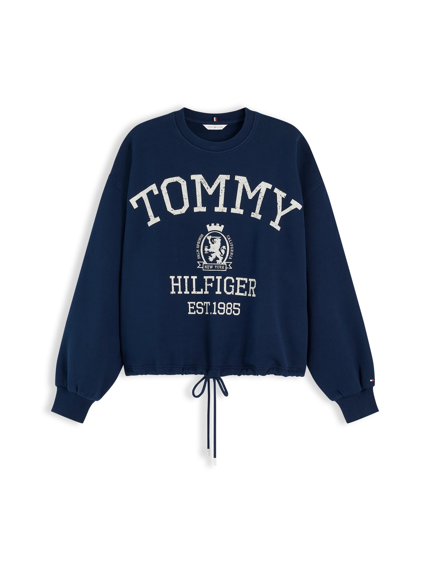 TOMMY HILFIGER Bluză de molton 'VARSITY CREST'  albastru marin / alb