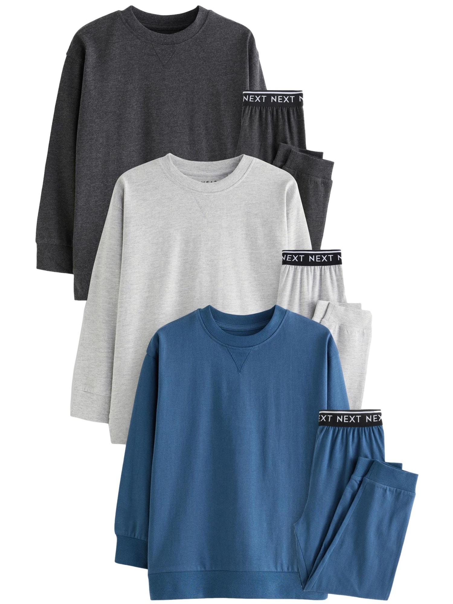 Next Pijamale  albastru / gri metalic / gri amestecat / negru / alb