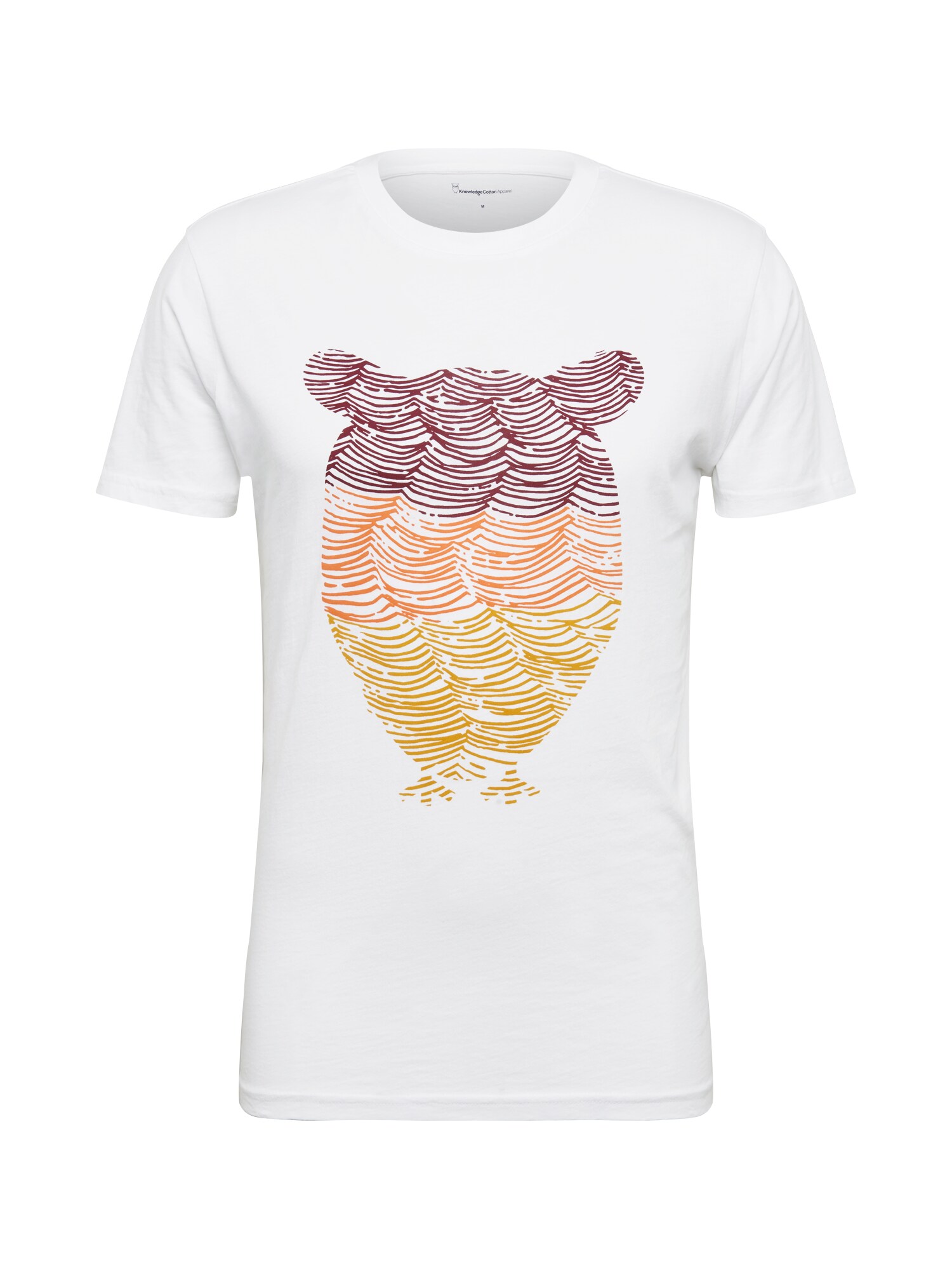 KnowledgeCotton Apparel Marškinėliai 'Alder'  balkšva / uogų spalva / tamsiai oranžinė / aukso geltonumo spalva