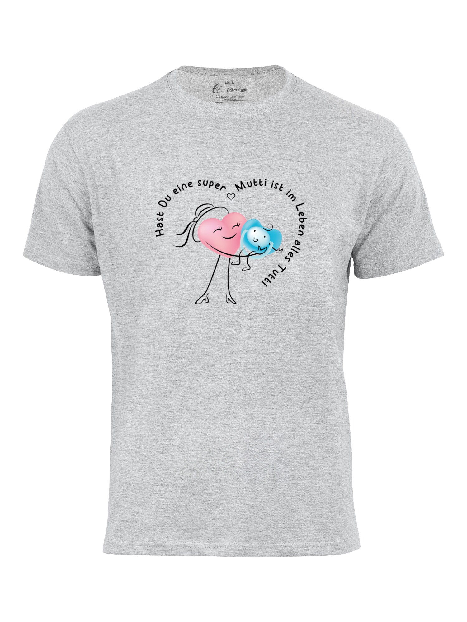 Cotton Prime Camiseta 'Super Mutti'  azul / gris / rosa / negro