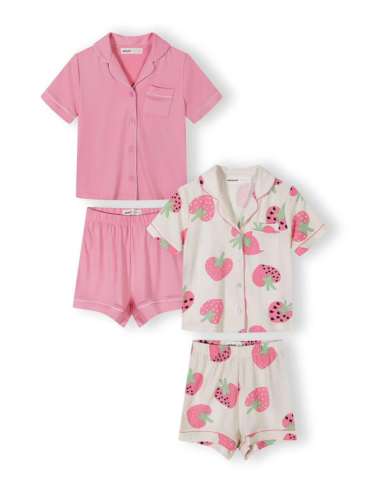 MINOTI Pidžama set  zelena / roza / vuneno bijela