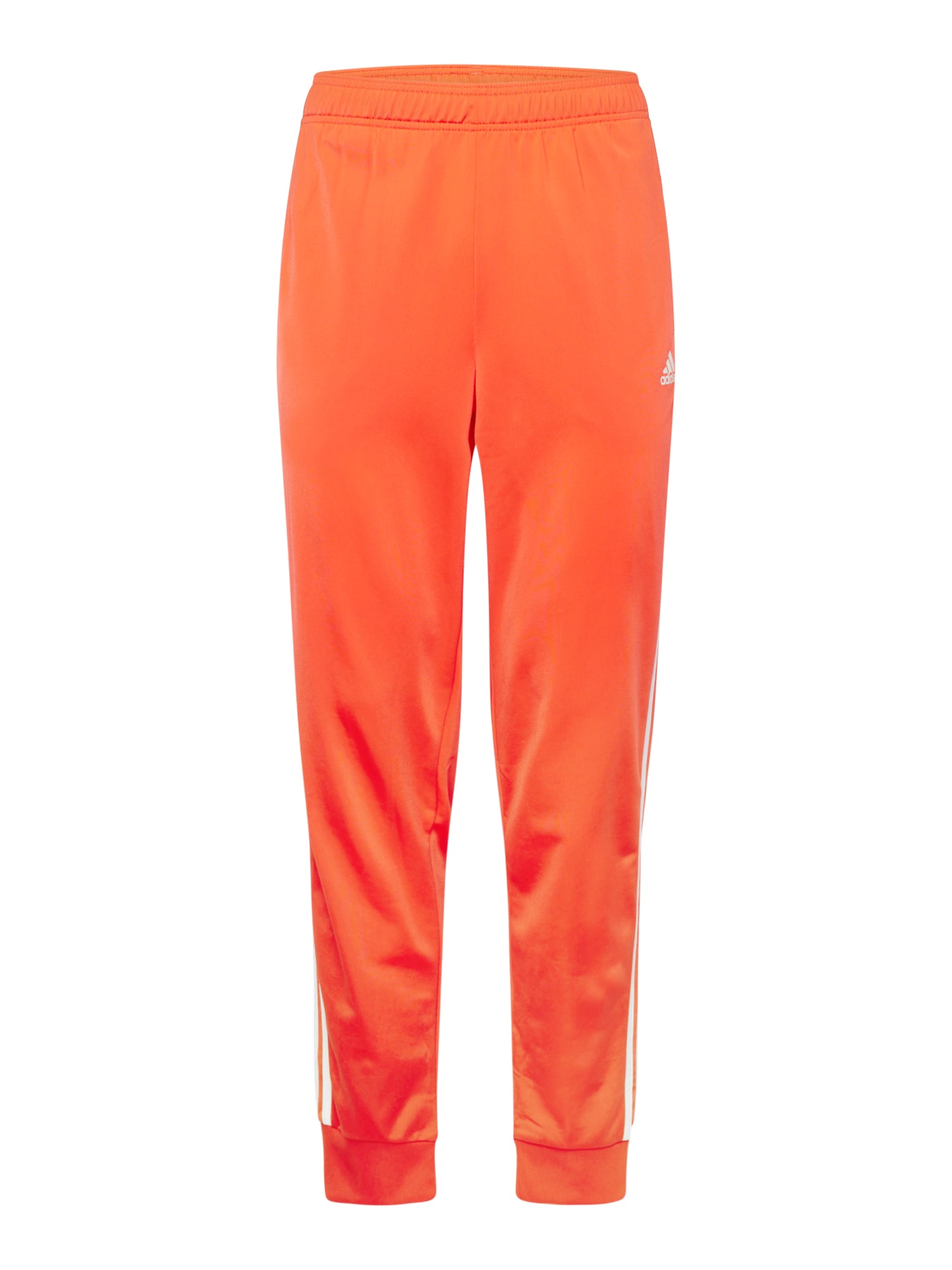 ADIDAS SPORTSWEAR Športne hlače 'Essentials Warm-Up Tapered 3-Stripes'  oranžno rdeča / bela