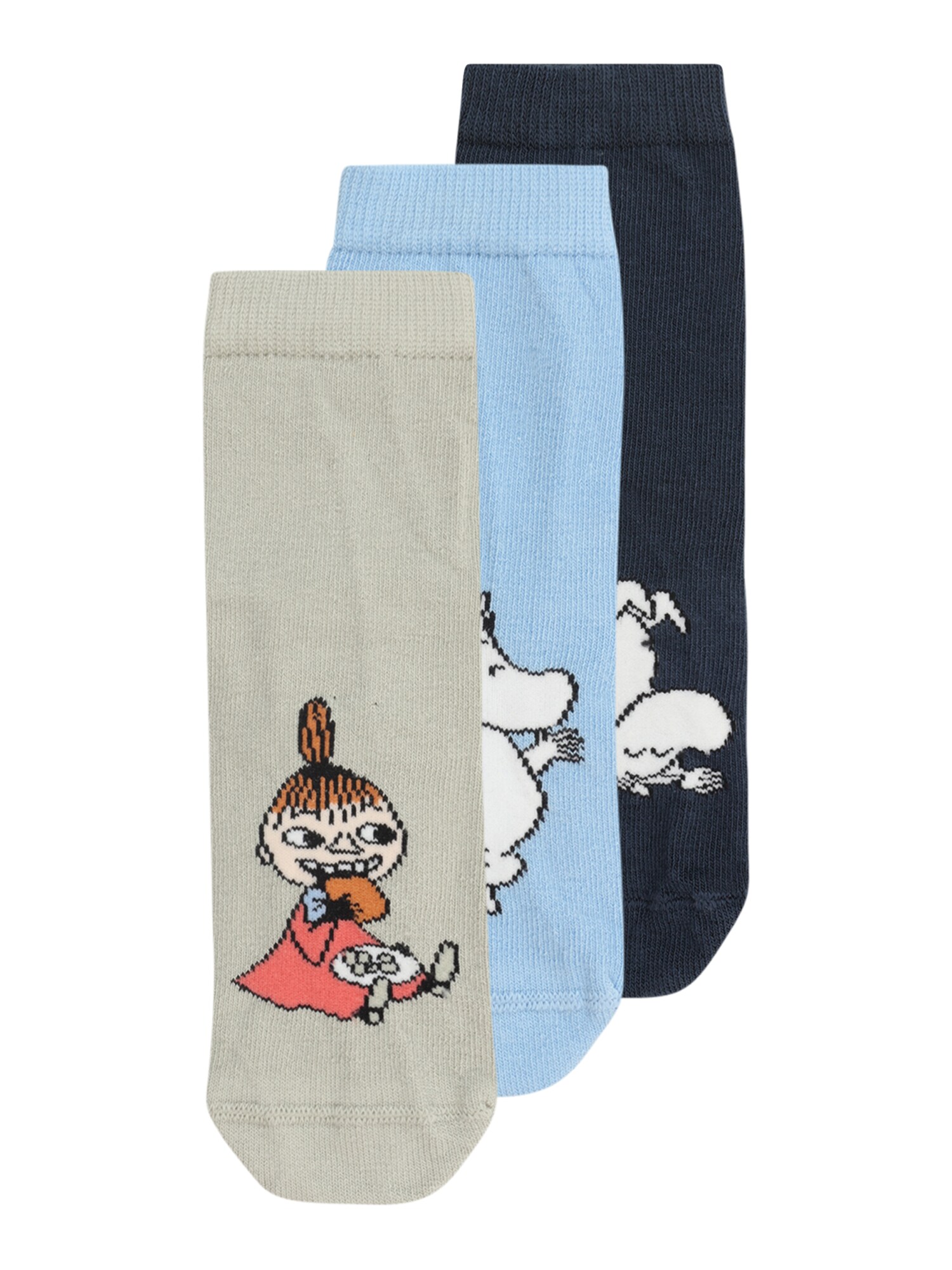 Lindex Ponožky 'Moomin'  námornícka modrá / svetlomodrá / svetlozelená / biela