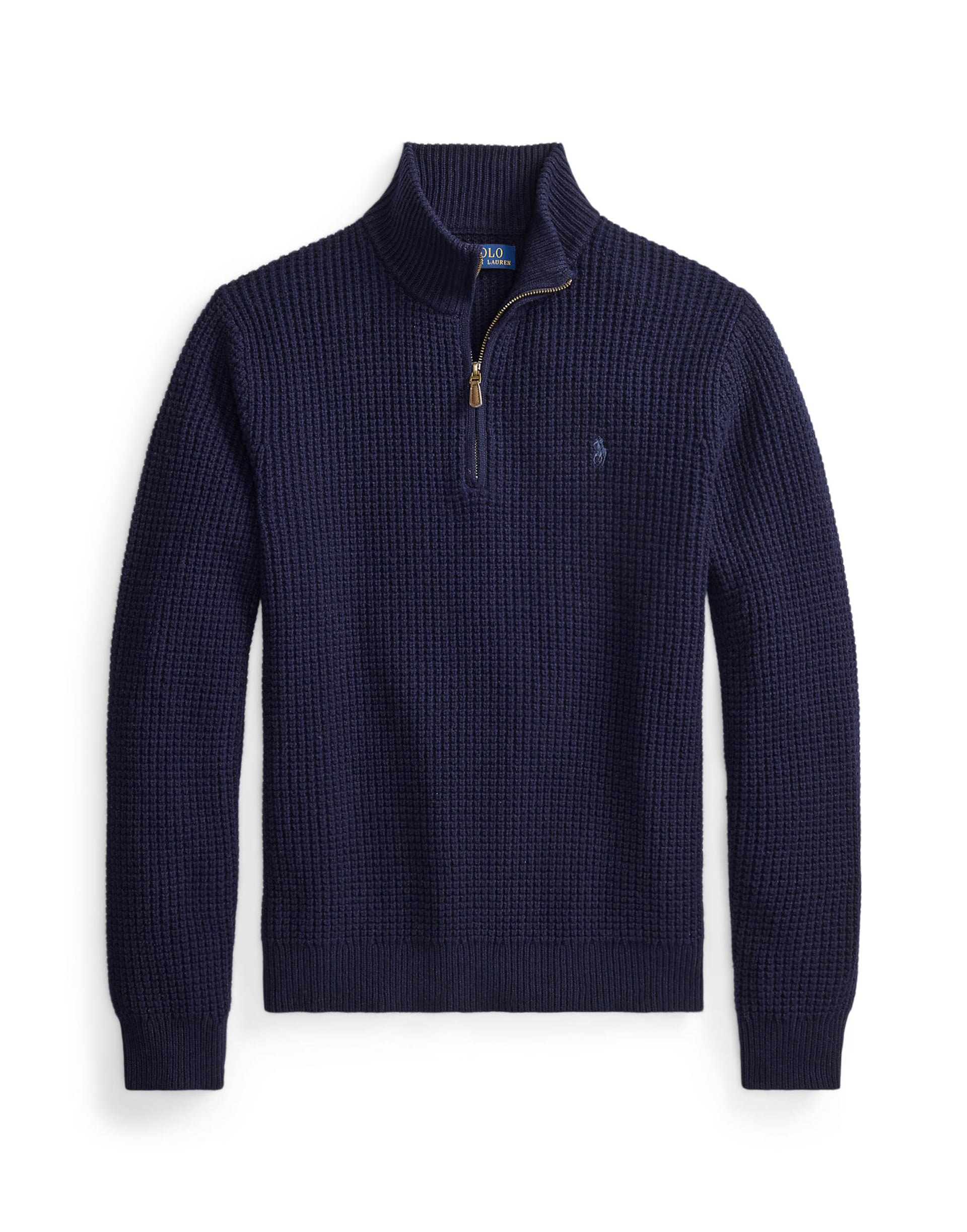 Polo Ralph Lauren 2/16 Wool Cotton-Sweater-Half Zip stickade tröjor herr – bild 6