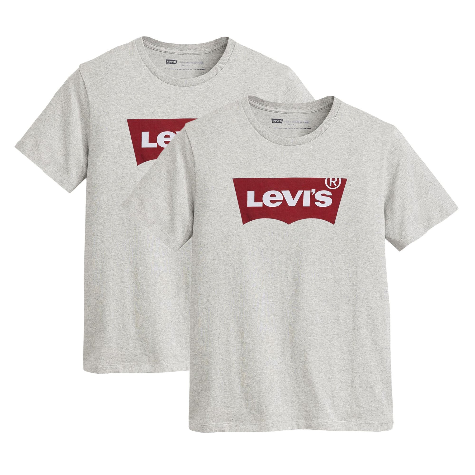 LEVI'S ® Camiseta  gris / rojo sangre / blanco