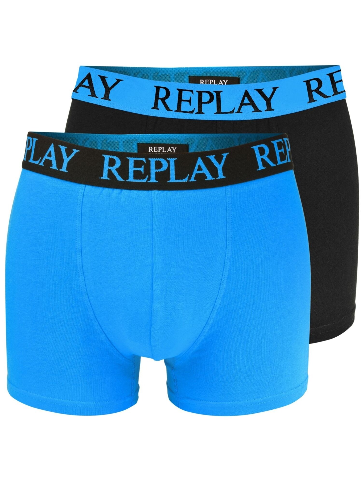 REPLAY Športové nohavičky  nebesky modrá / čierna
