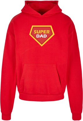 Merchcode Sweatshirt ‘Fathers Day – Super Dad’ Geel / Rood / Wit