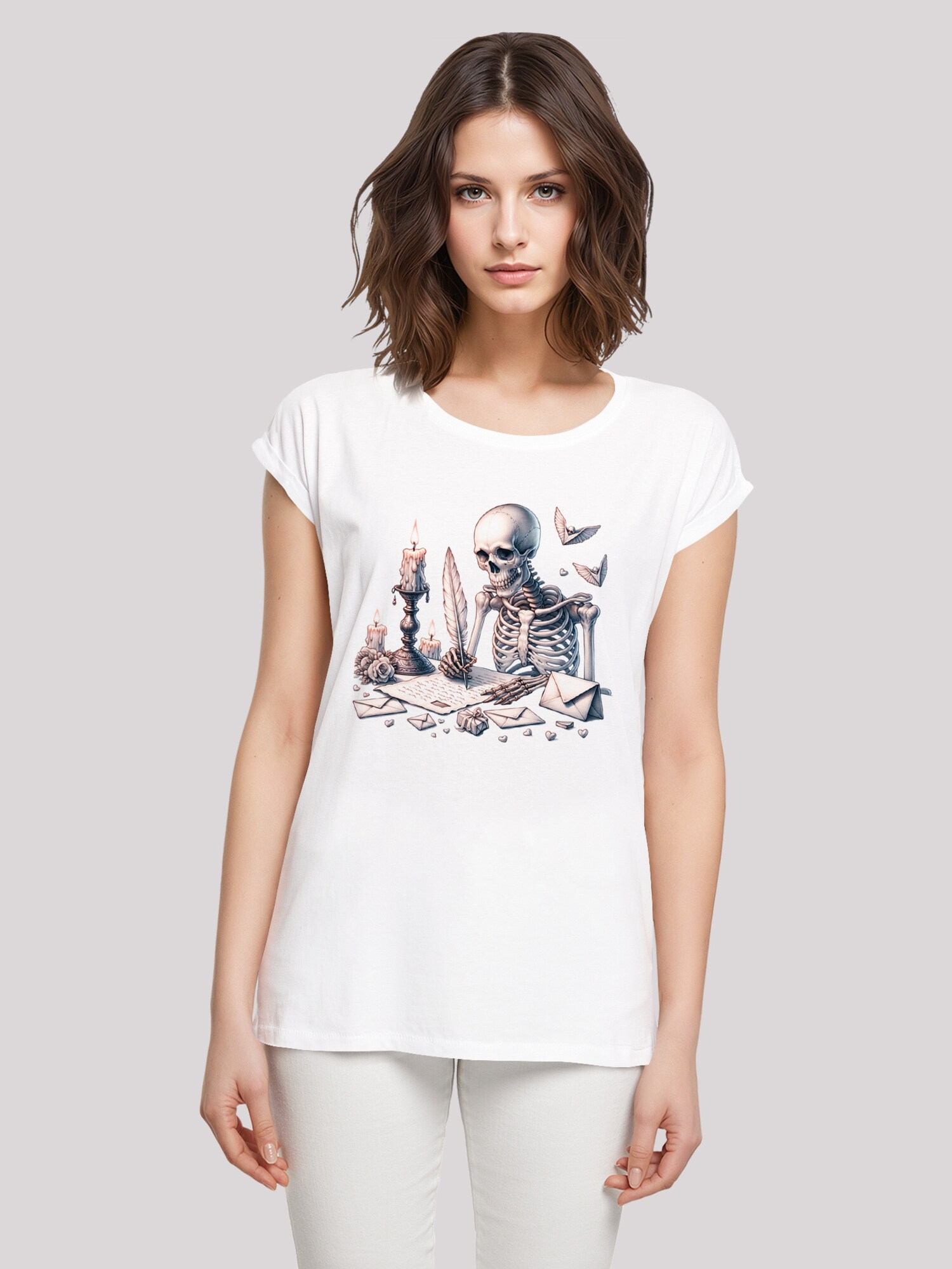 Thumbnail - F4NT4STIC T-Shirt Skelett Liebesbrief Valentinstag