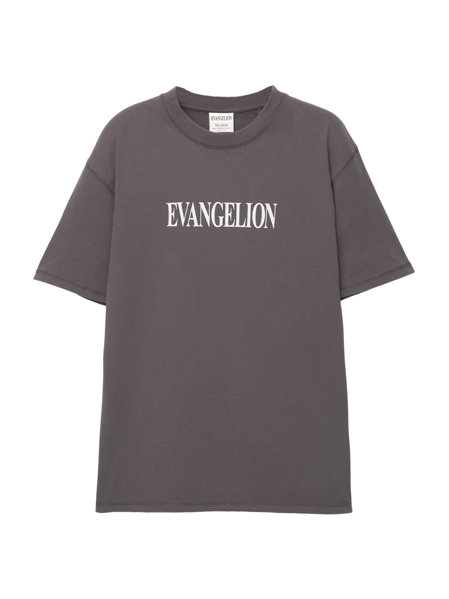 Pull&Bear Póló 'EVANGELION'  szürke / narancs / fehér akciós termékkép 1