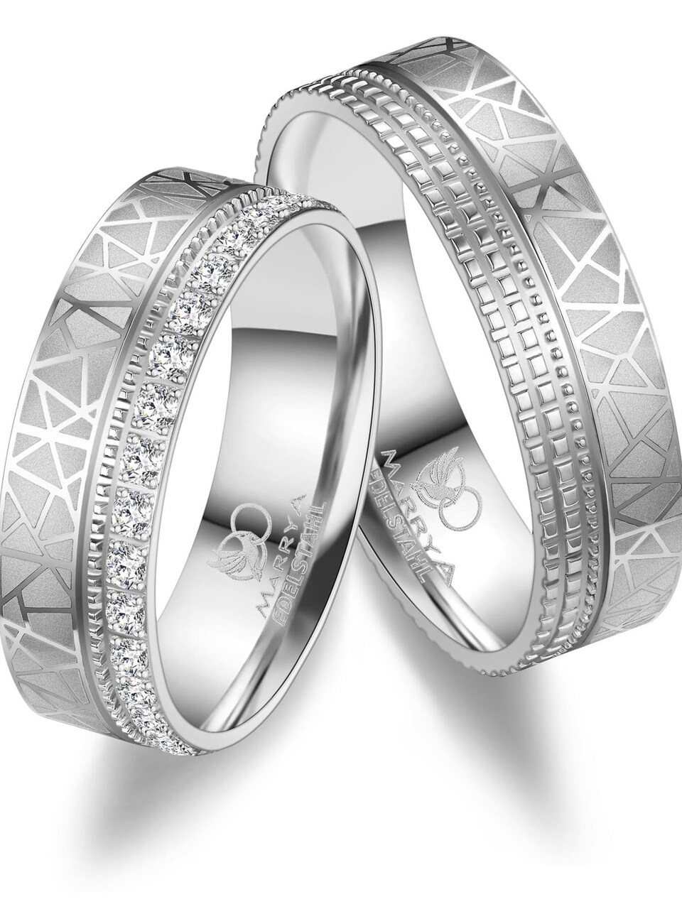 Ring 'MARRYA ES-38 Ehering aus Edelstahl Silberfarben'
