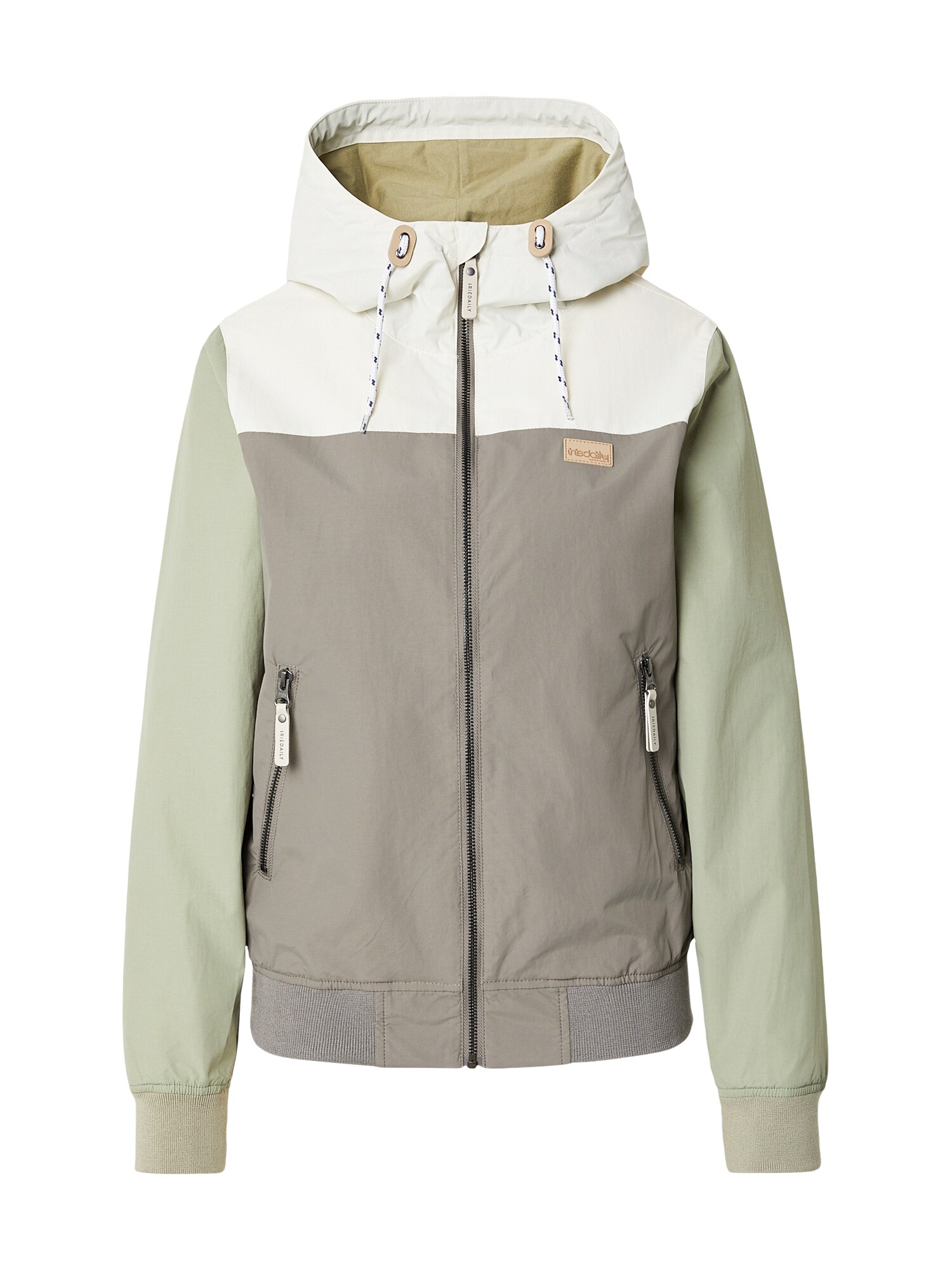 Iriedaily Geacă de primăvară-toamnă 'Veruschka'  gri / verde deschis / alb