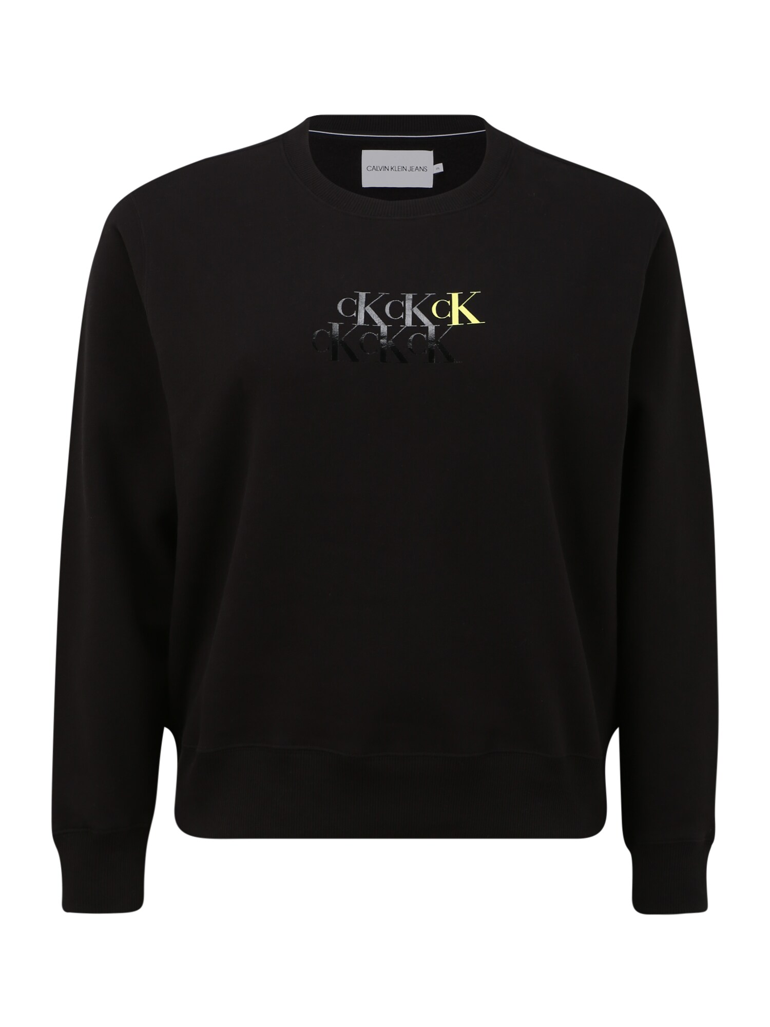 Calvin Klein Jeans Megztinis be užsegimo  juoda / sidabrinė / geltona