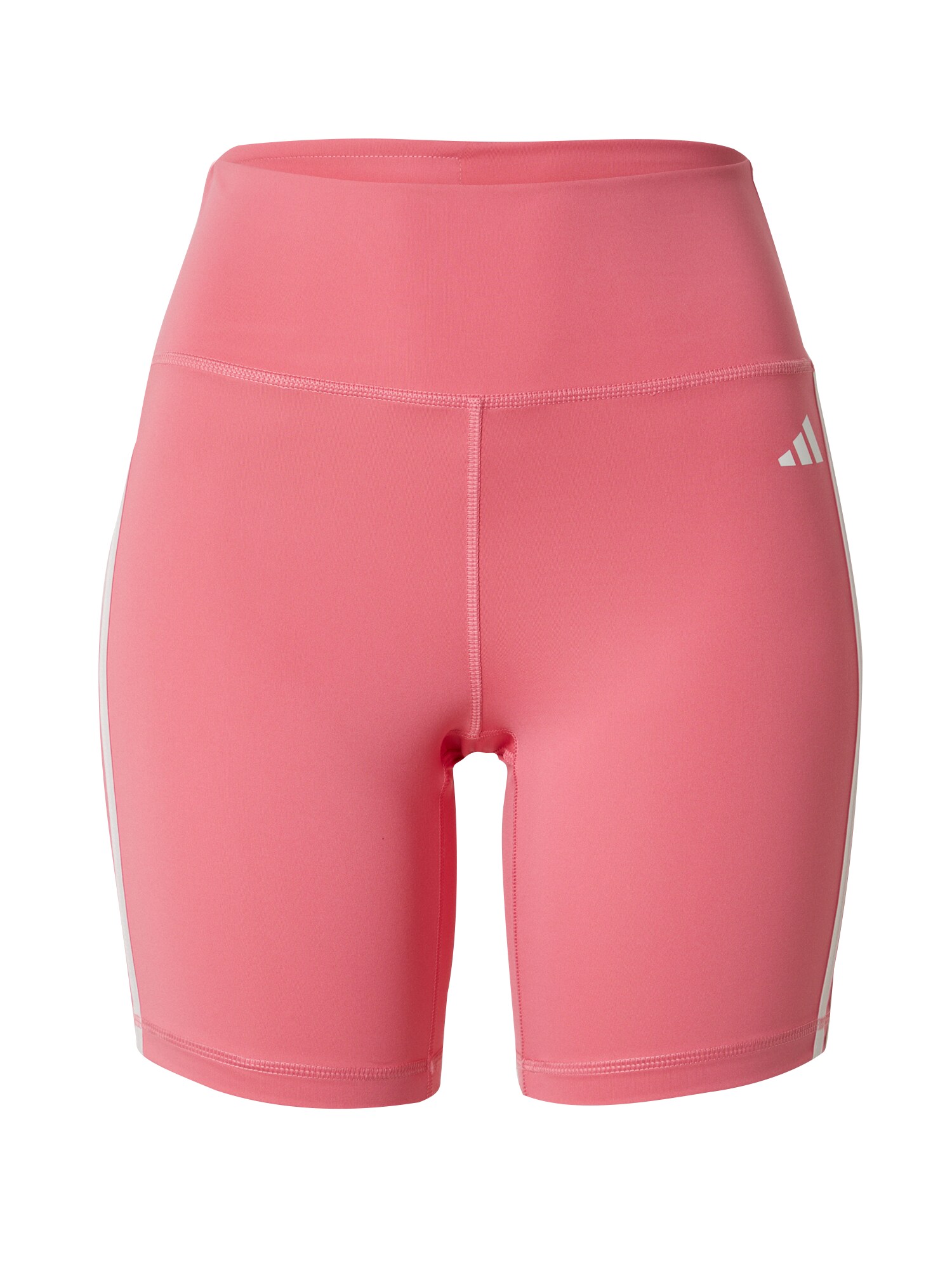 ADIDAS PERFORMANCE Športové nohavice 'Essentials 3-Stripes High-Waisted'  ružová / biela