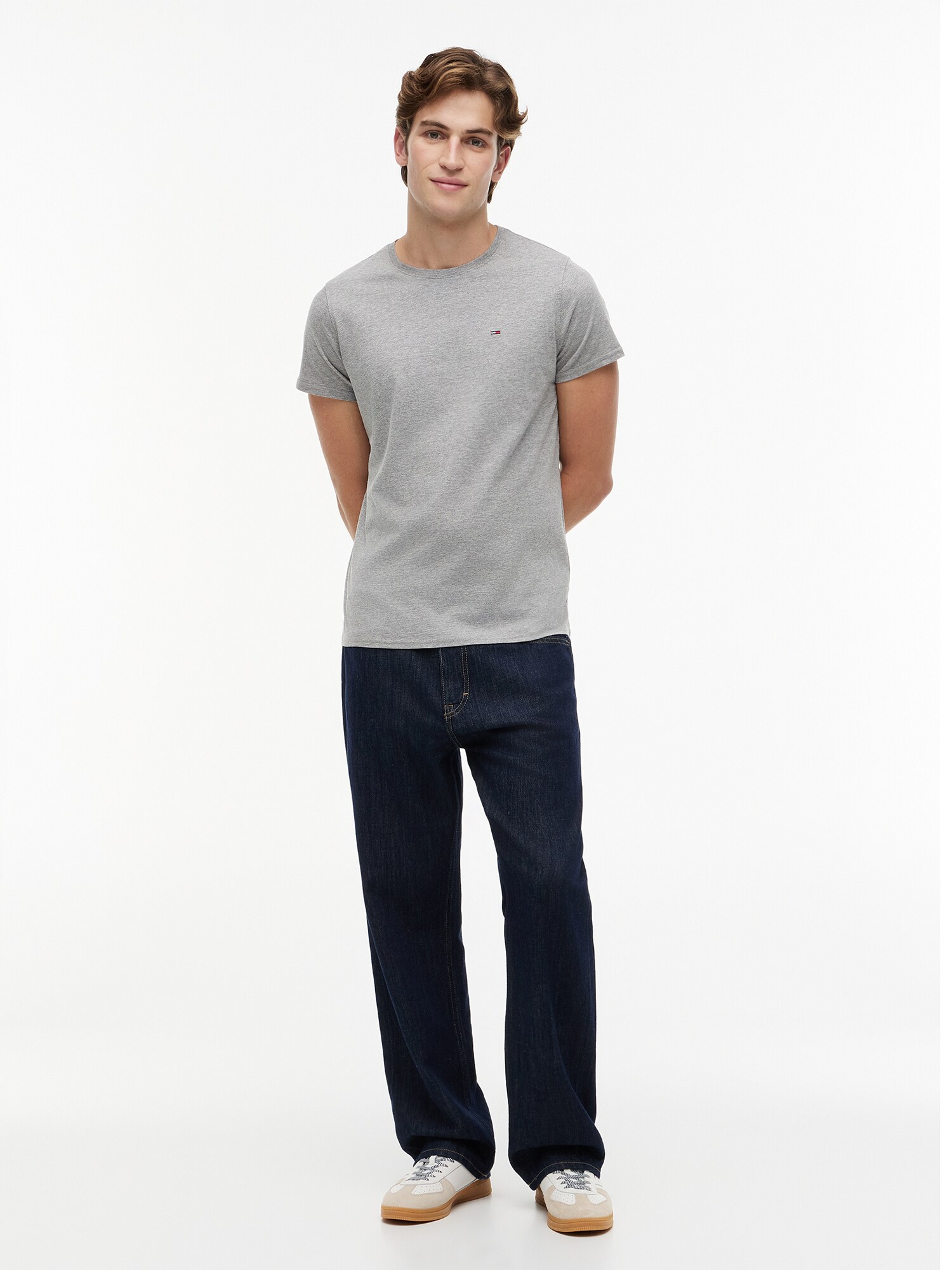 Tommy Jeans Tričko námornícka modrá / svetlosivá / ohnivo červená / biela (obrázok 4)