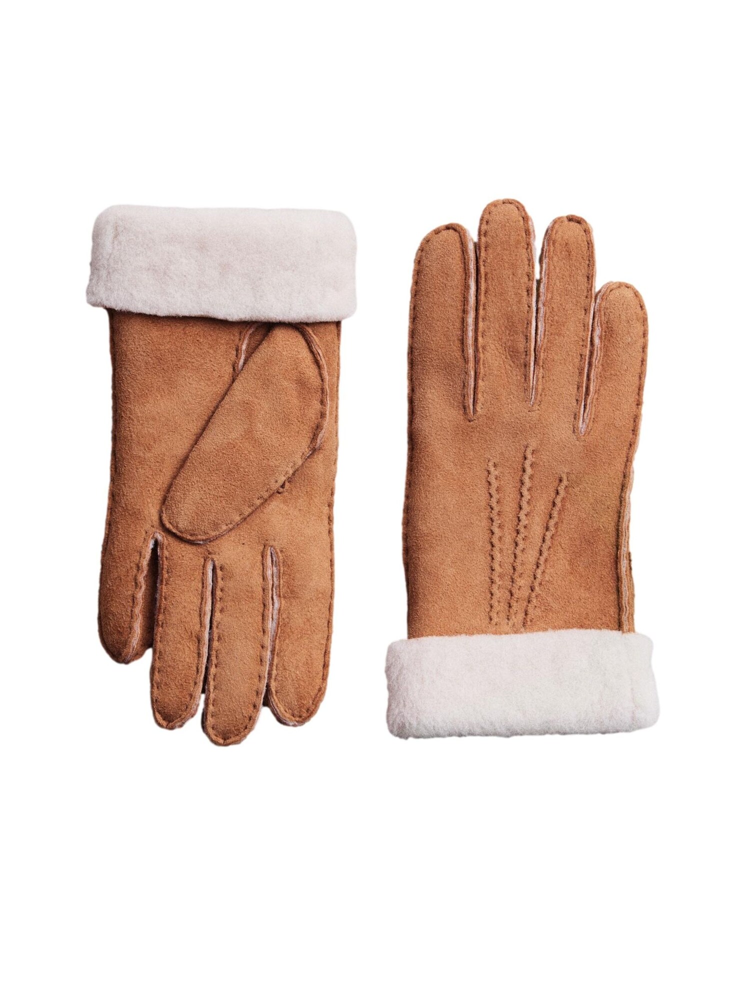 Next Mănuşi cu degete  maro / alb murdar