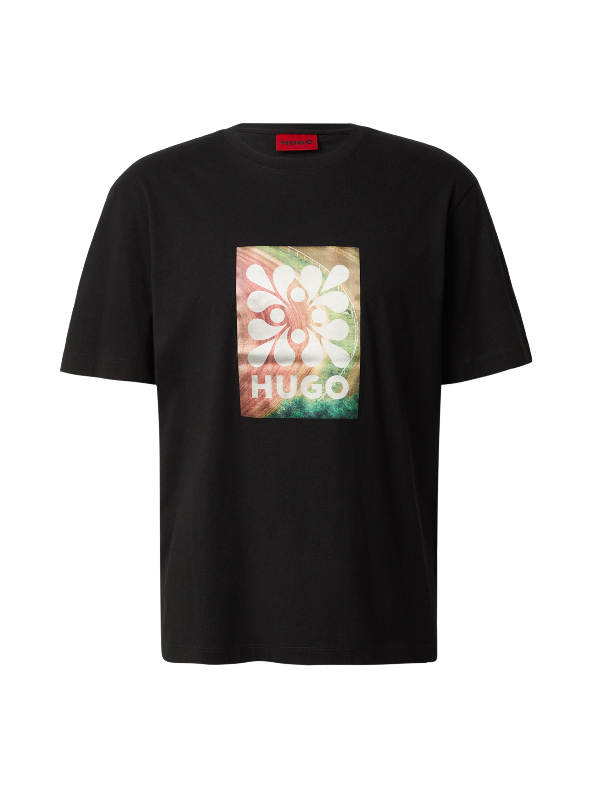 Hugo T-shirt 'Damoru' grön / magenta / svart herr