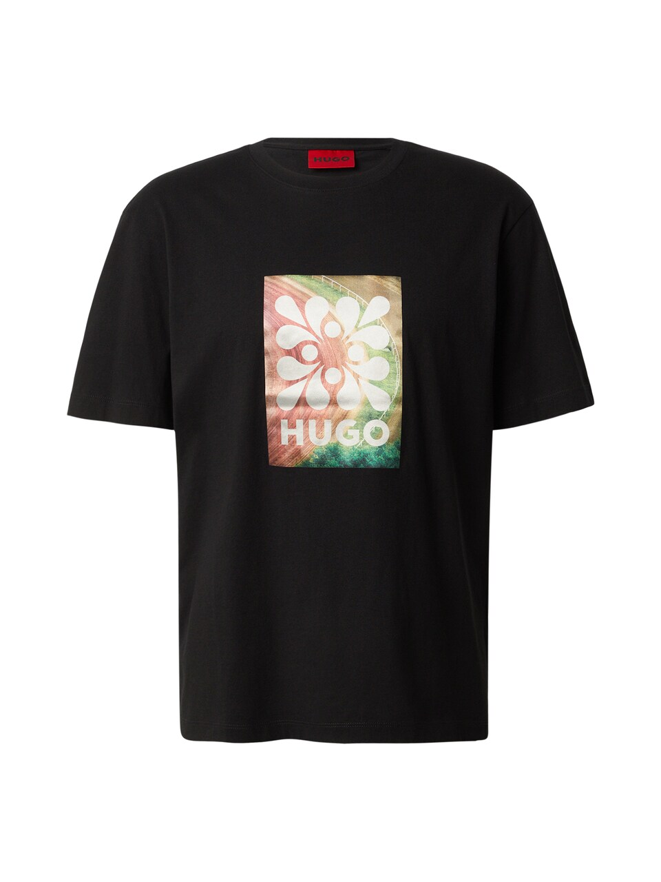 T-shirt 'Damoru' grön / magenta / svart