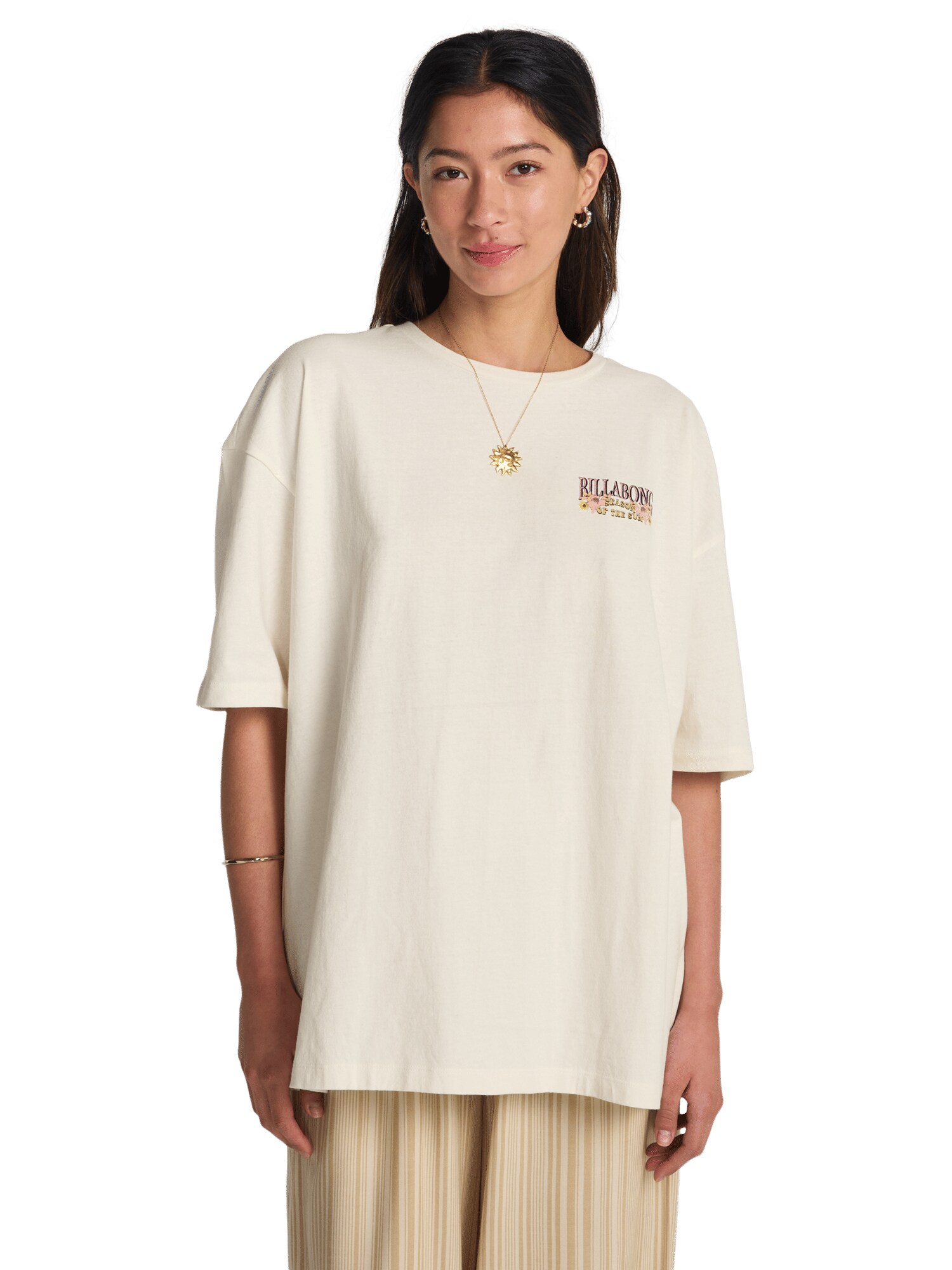 BILLABONG Tricou Floral Rocker  albastru deschis / mov lavandă / portocaliu caisă / alb murdar